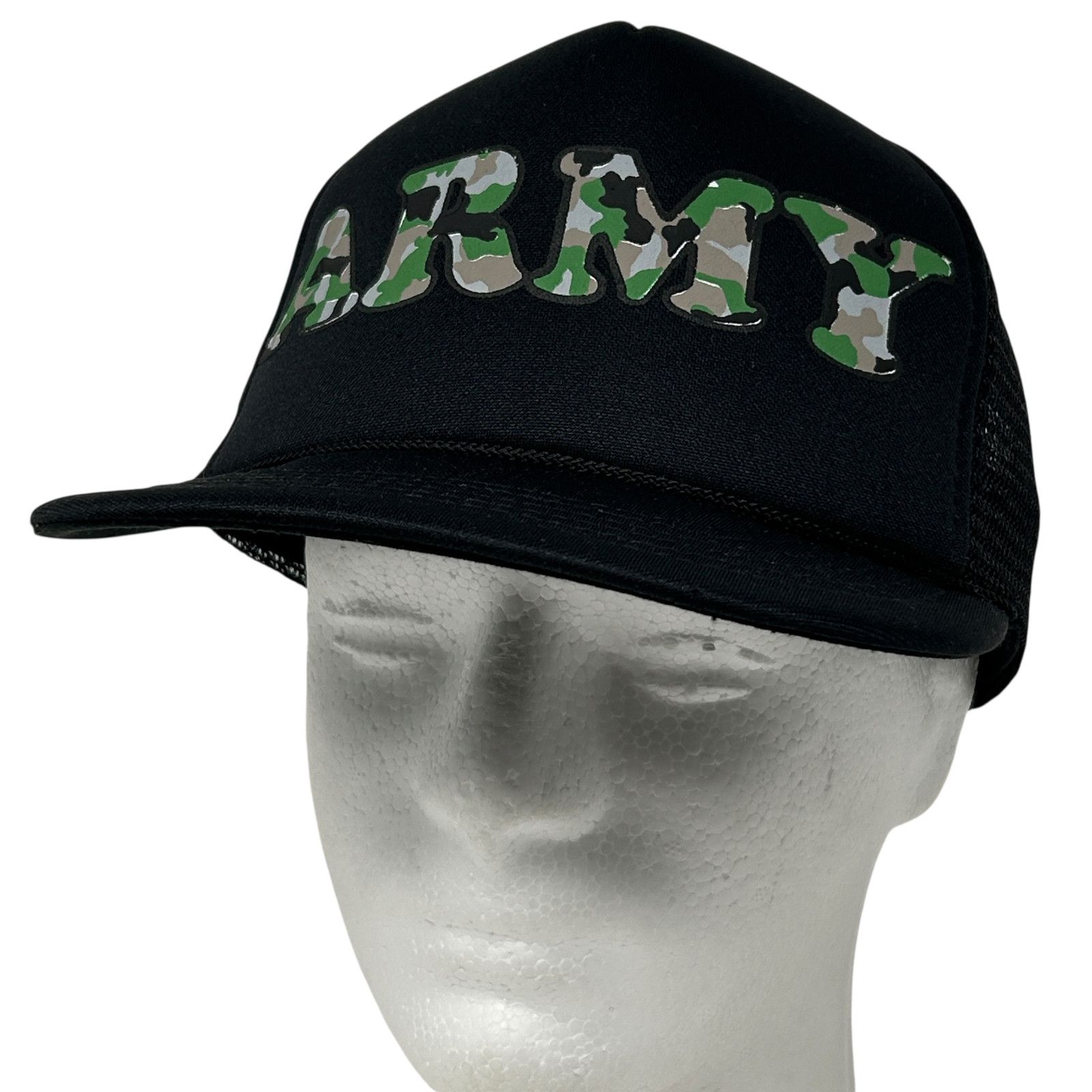 Vintage Vintage US Army Trucker Hat Cap Black 80s Camouflage Size ONE SIZE - 1 Thumbnail