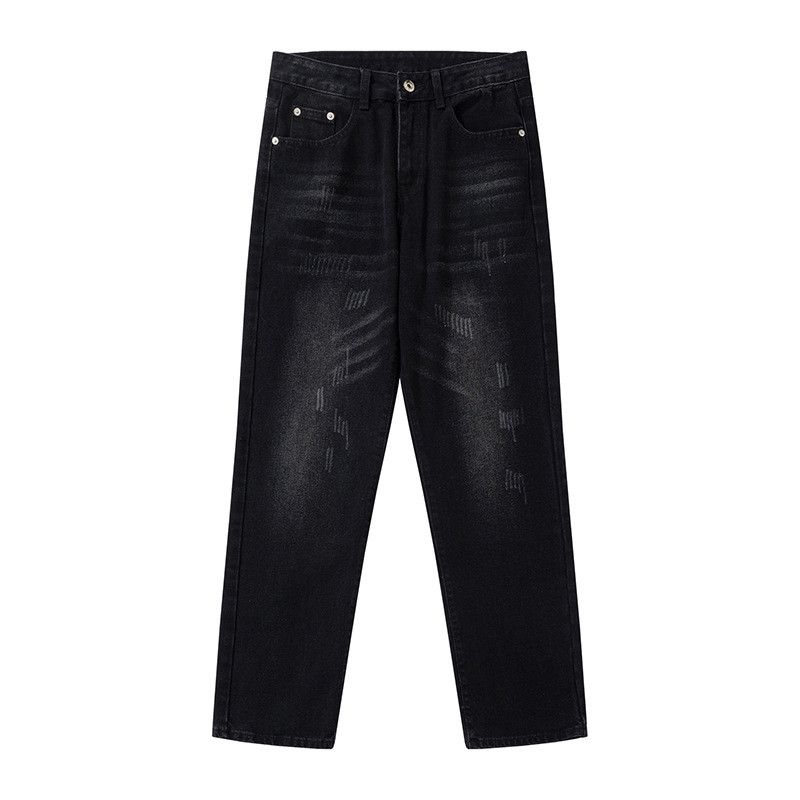 American high street retro loose straight leg jeans for men