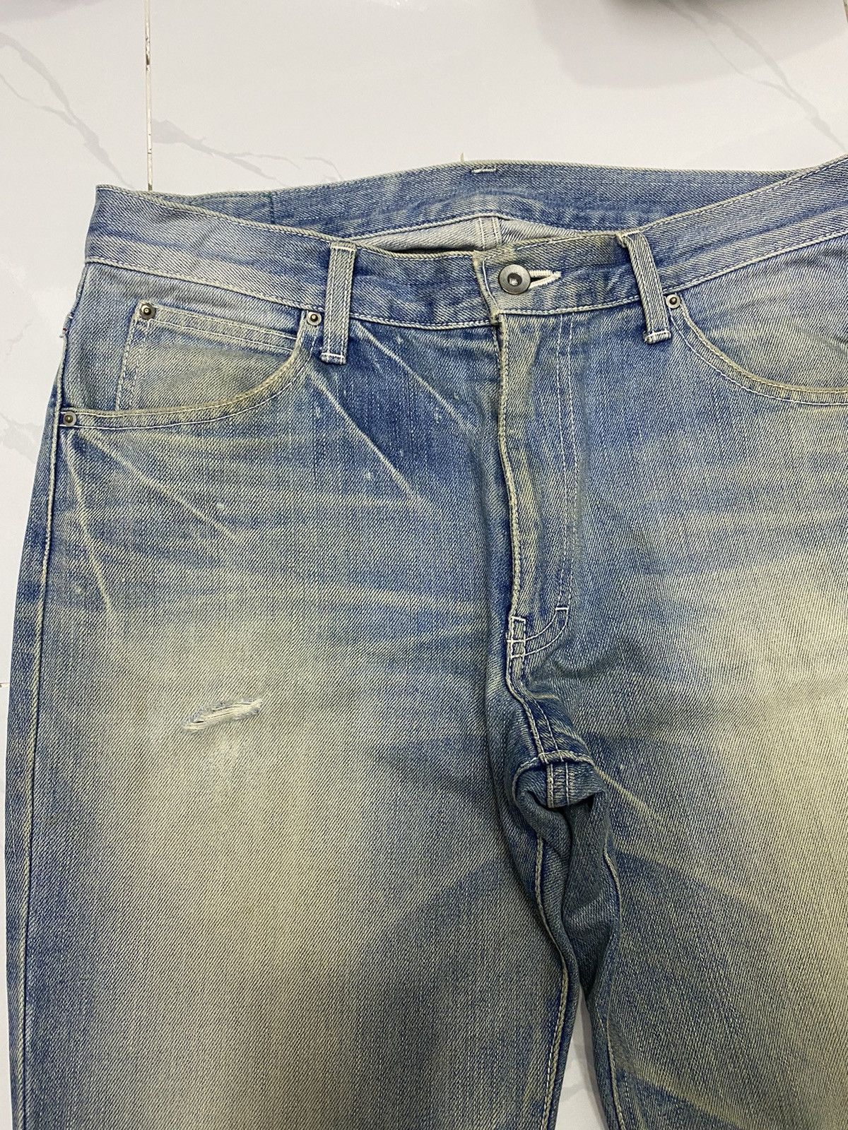 If Six Was Nine × Japanese Brand × Le Grande Bleu (L.G.B.) 🔥DISTRESSED DENIM RUSTY DECIBEL DENIM JEANS Size US 32 / EU 48 - 7 Thumbnail