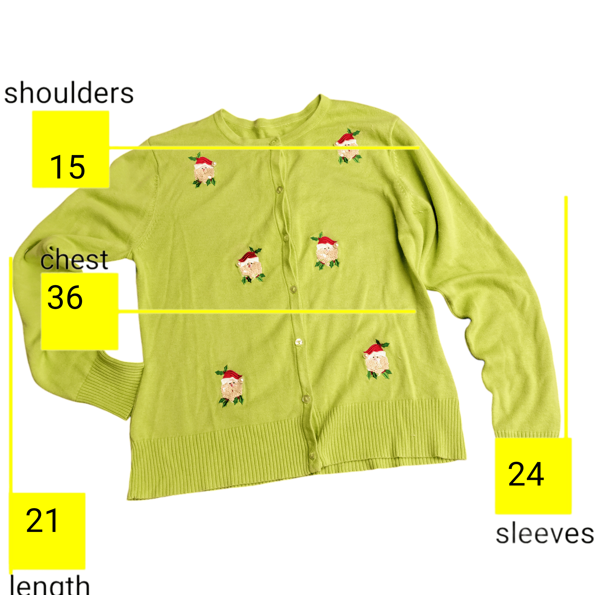 NBDN Nobrandedon Ugly Christmas Sweater Embroider Sequin Santas Cardigan Size M / US 6-8 / IT 42-44 - 2 Thumbnail