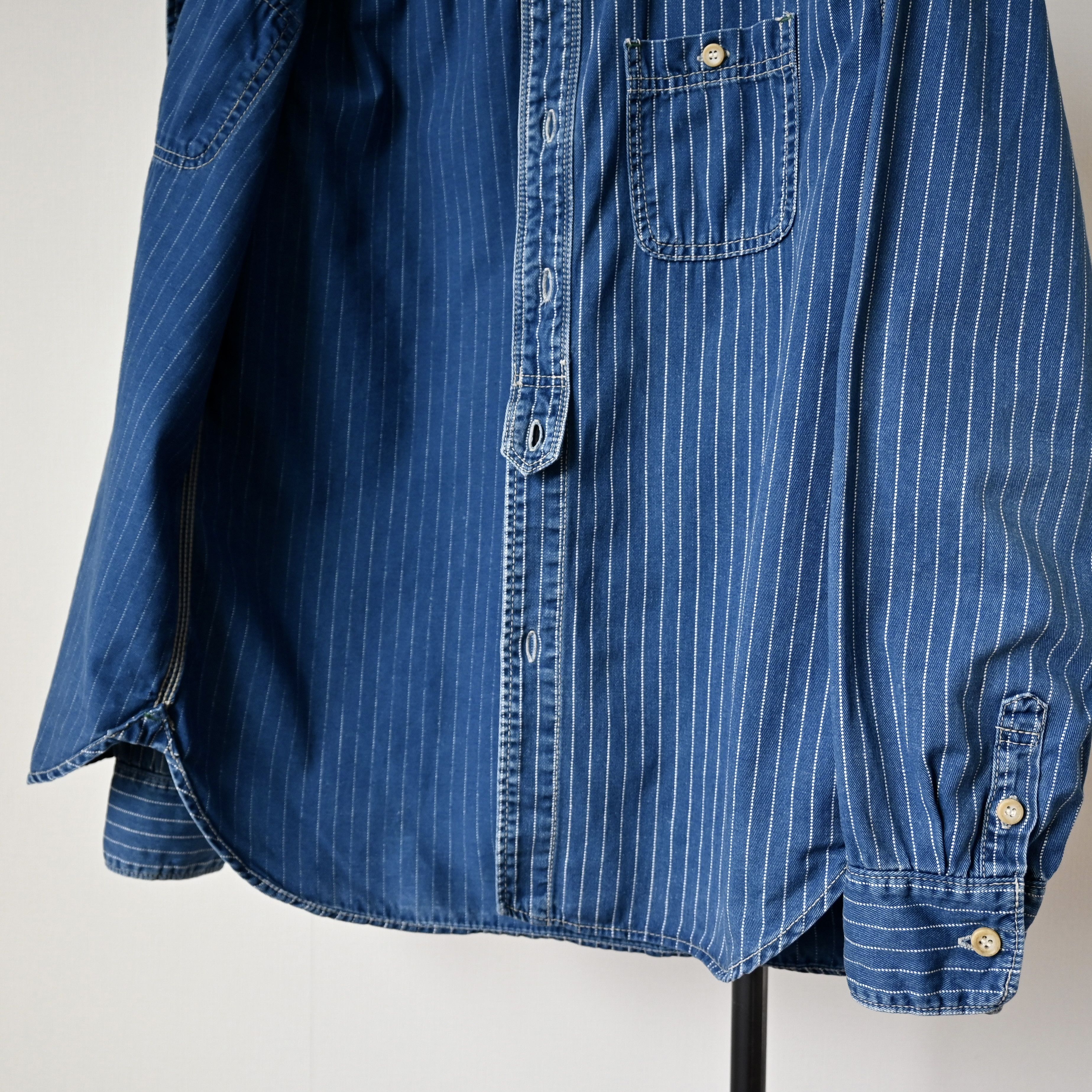 Eternal 2000s ETERNAL Wabash pin dot stripe indigo work shirt Size US S / EU 44-46 / 1 - 11 Thumbnail