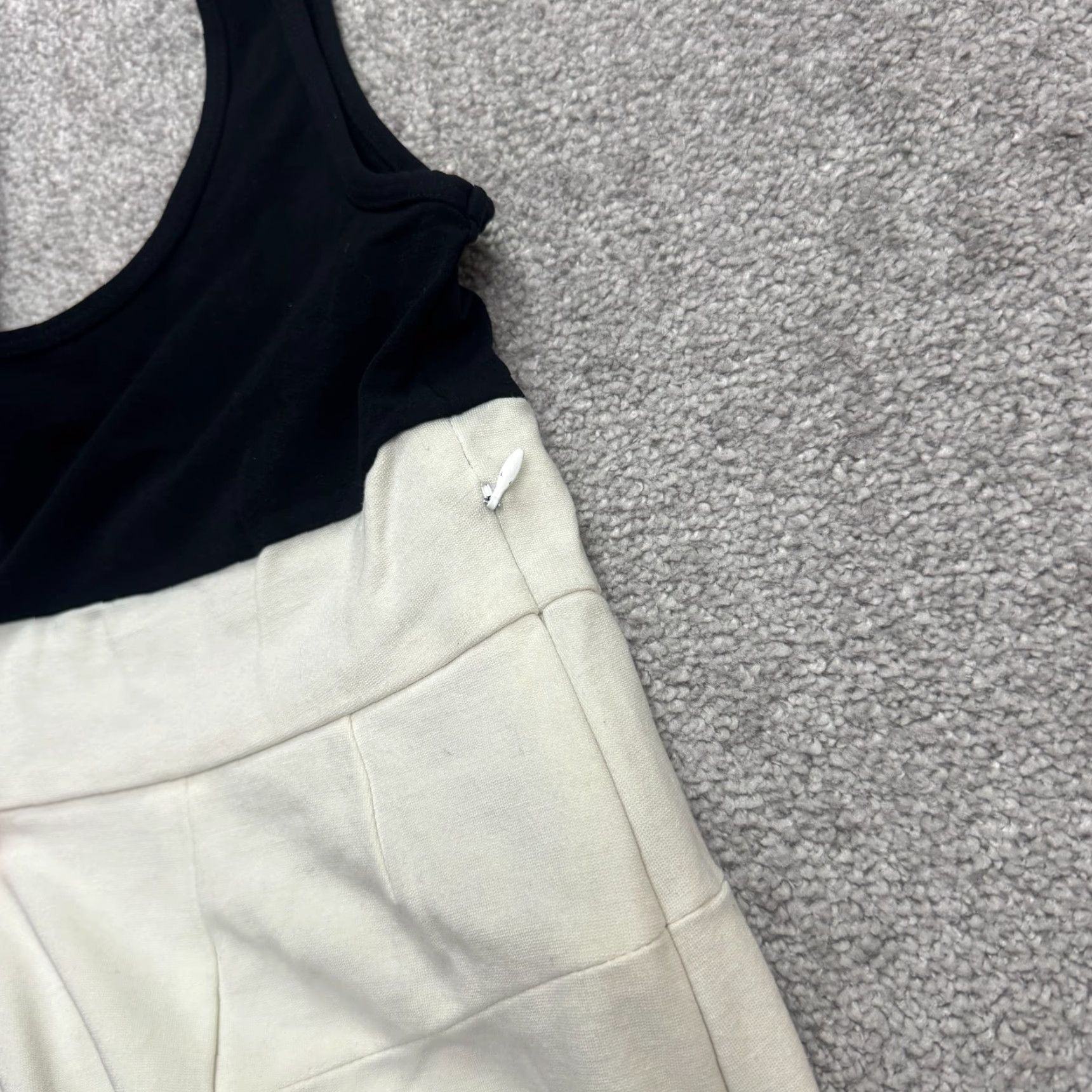 Theory Theory Colorblock Midi Sheath Dress Womens 6 Black White Sleeveless Stretch Work Size M / US 6-8 / IT 42-44 - 4 Thumbnail