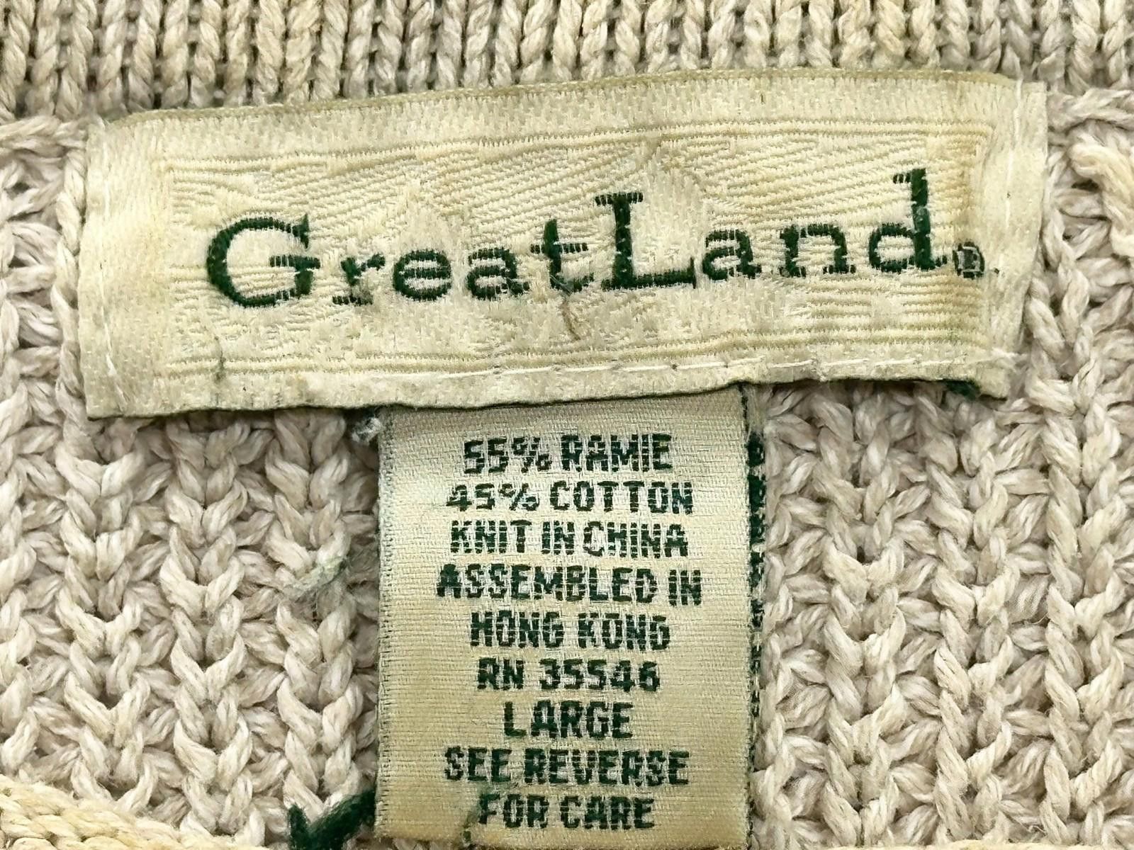 Greatland Apparel GreatLand Cable-Knit Ramie/Cotton Blend Sweater Brown Mens L Size US L / EU 52-54 / 3 - 6 Thumbnail