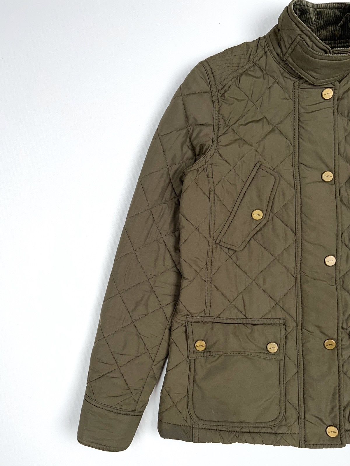 Lauren Ralph Lauren Ralph Lauren Quilted Khaki Olive Jacket Green Corduroy Neck Size XS / US 0-2 / IT 36-38 - 3 Thumbnail