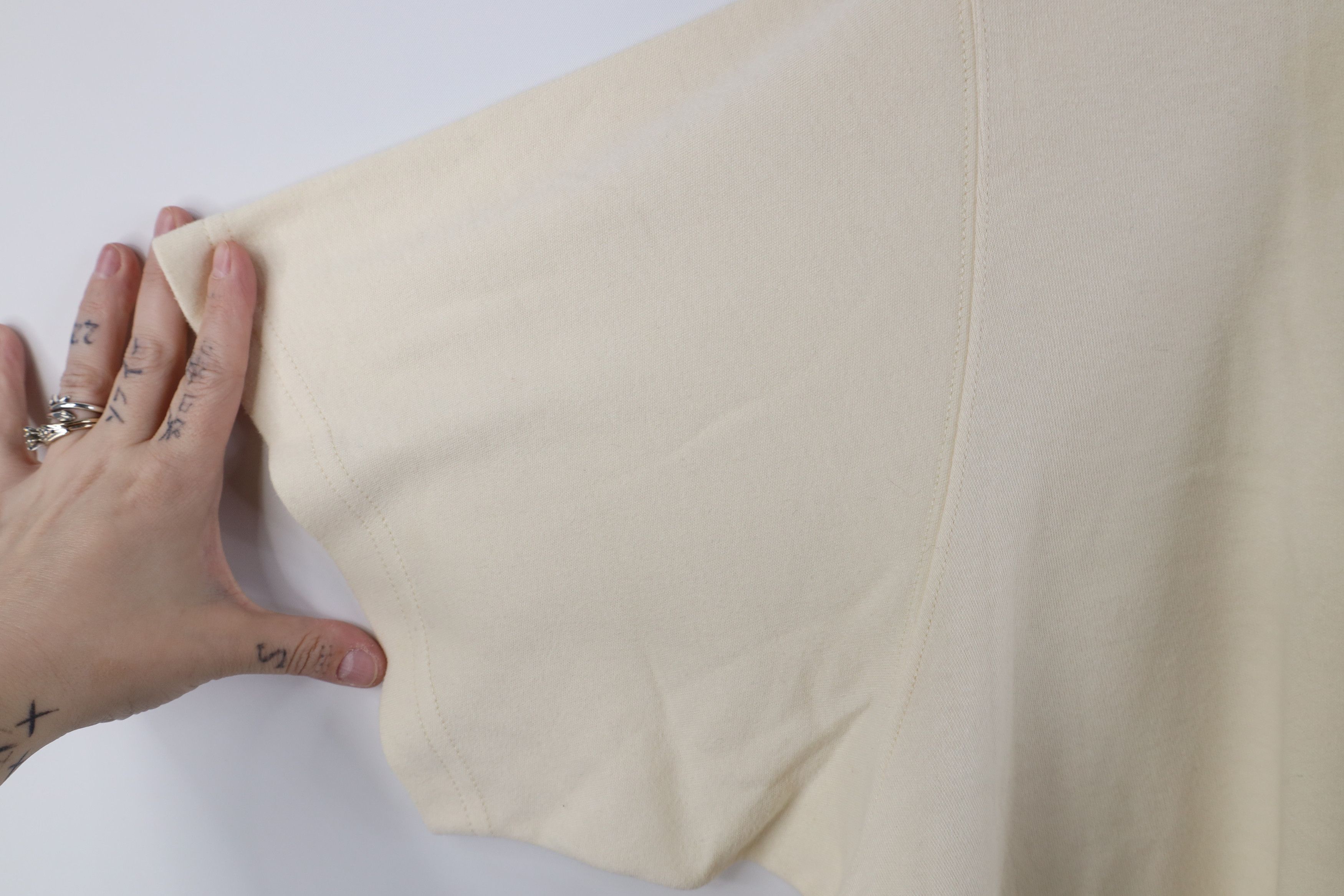 Vintage Vintage 90s Streetwear Cotton Short Sleeve T-Shirt Beige Size 3XL / US 20-22 - 7 Thumbnail