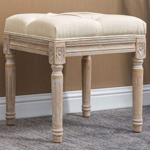 Designer × Homemade HOMCOM 16" Vintage Ottoman, Tufted Foot Stool with Upholster Size US L / EU 52-54 / 3 - 2 Thumbnail