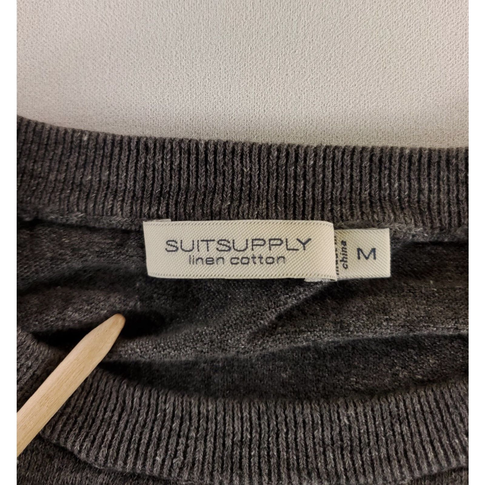 Suitsupply Suitsupply Linen Cotton Crew Neck Pullover Sweater Lightweight Gray Mens M Size US M / EU 48-50 / 2 - 2 Thumbnail
