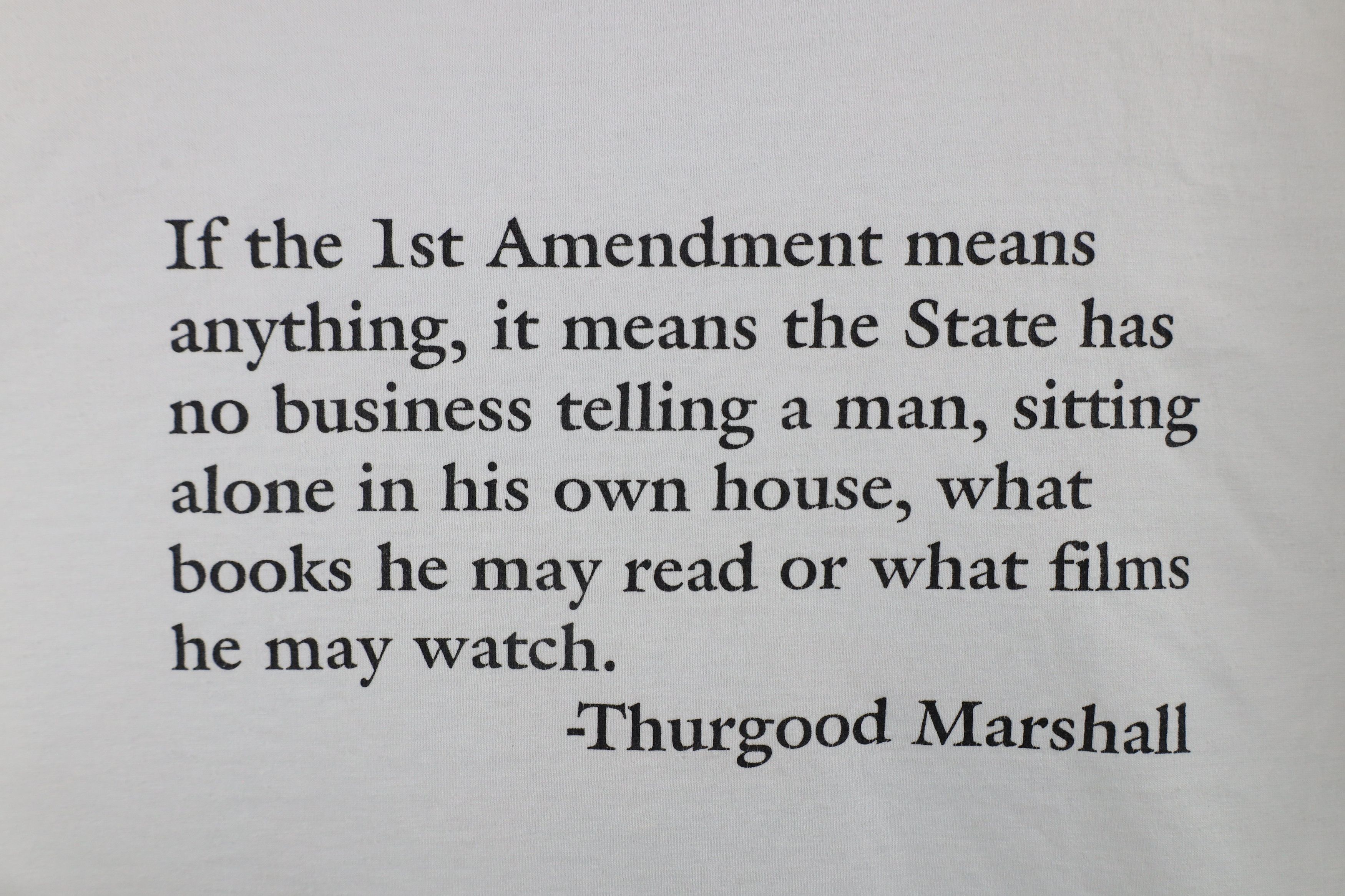 Vintage Vintage 90s Thurgood Marshall Short Sleeve T-Shirt White Size US XL / EU 56 / 4 - 4 Thumbnail