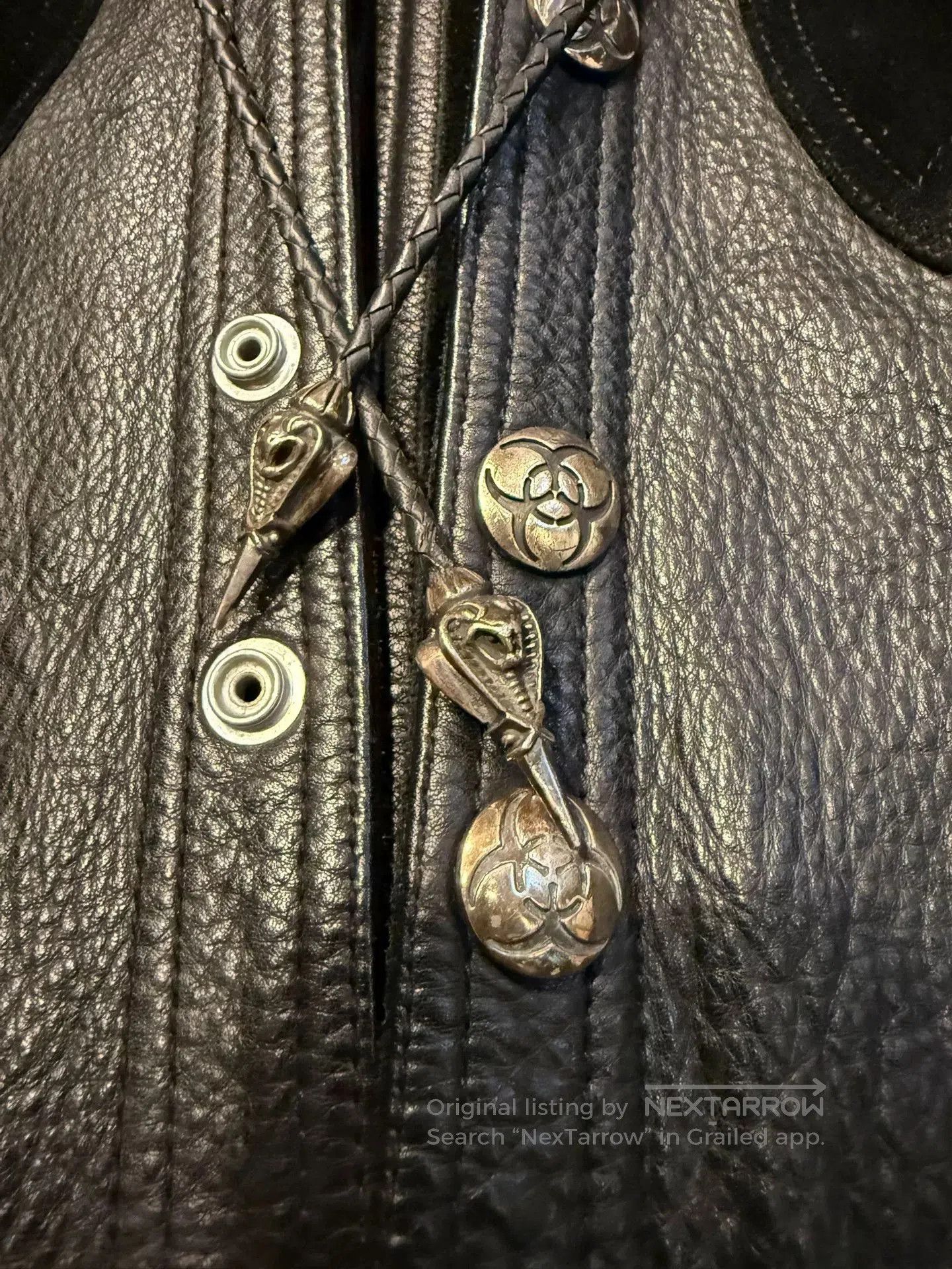 Japanese Brand Skkin Hooded Leather Jacket. Size US S / EU 44-46 / 1 - 4 Thumbnail