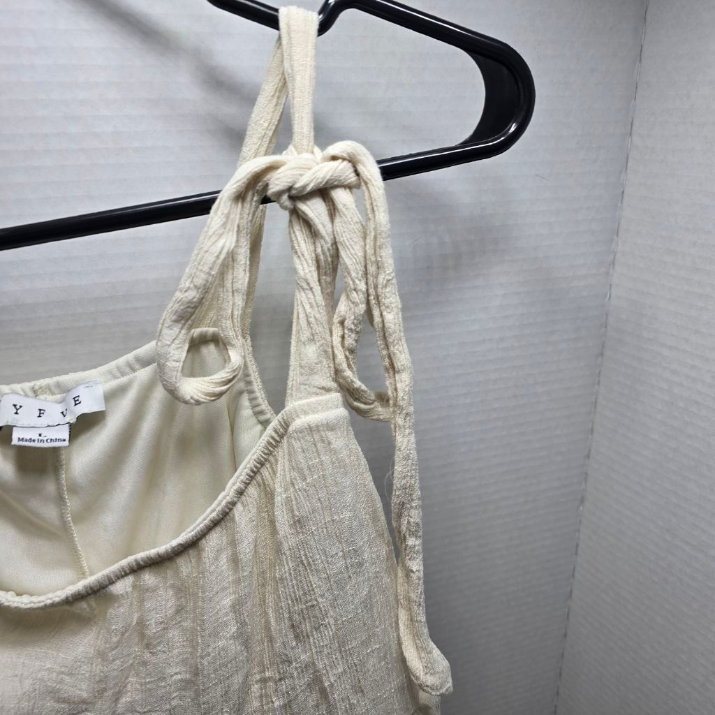 The Unbranded Brand Women's HYFVE Beige Tiered Ruffle Mini Dress L Size L / US 10 / IT 46 - 5 Thumbnail