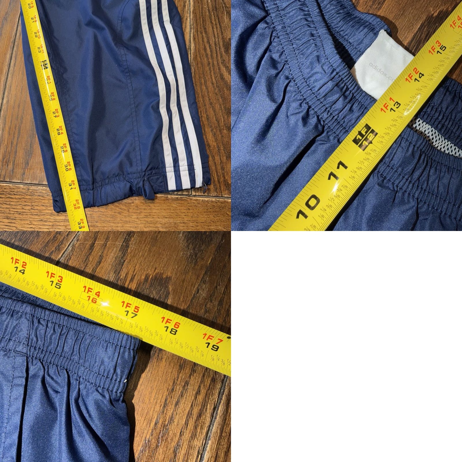 Adidas VINTAGE Adidas Mens Large Lined Pants Ankle Zip Blue White Clima Proof Y2K Embroidered - Gym & Training, Cross Training, Running & Jogging Mens Size US 33 - 10 Thumbnail