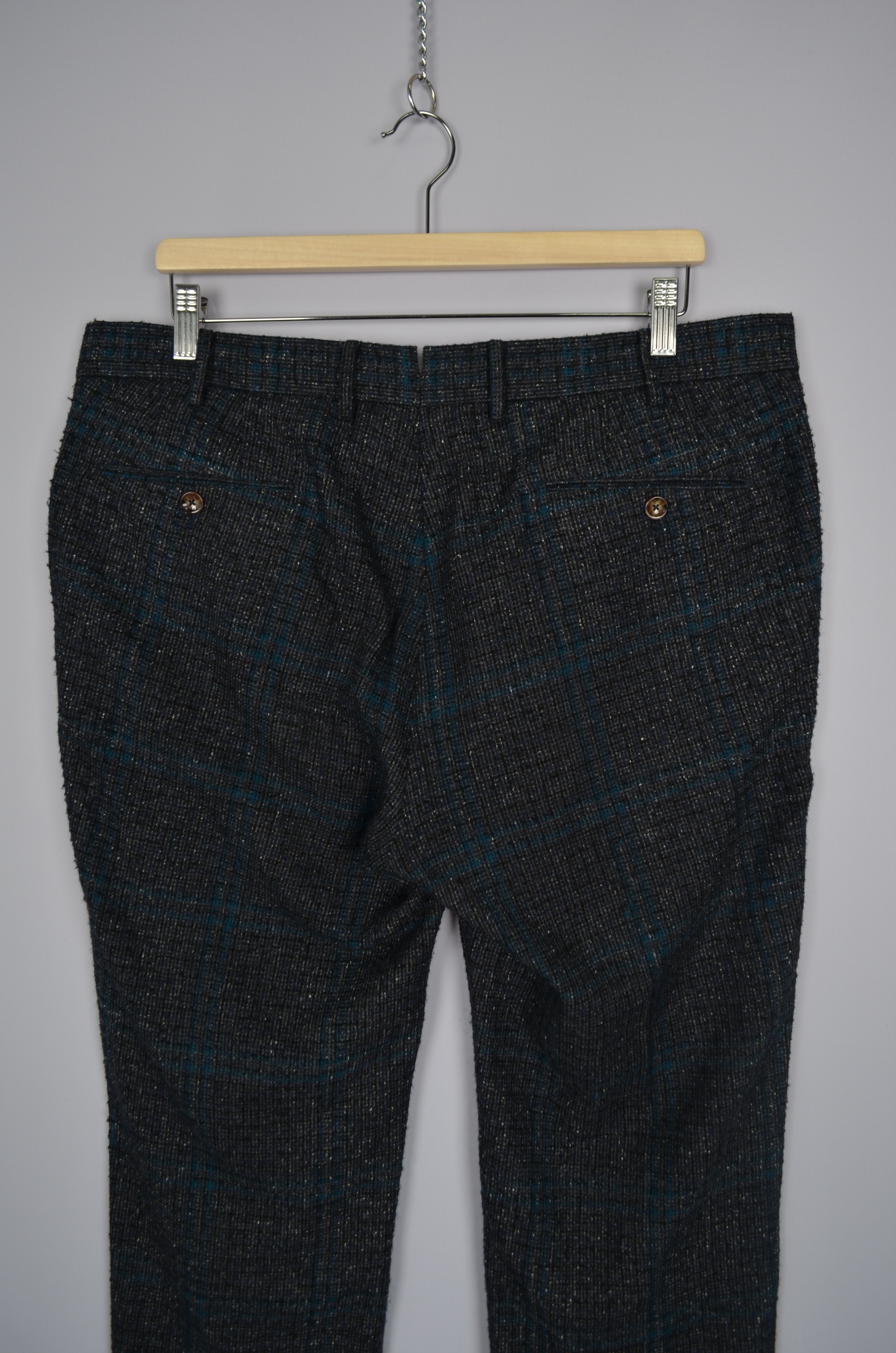 PT Torino Super 100's Slim Fit Pants Tweed Wool Silk Sz54
