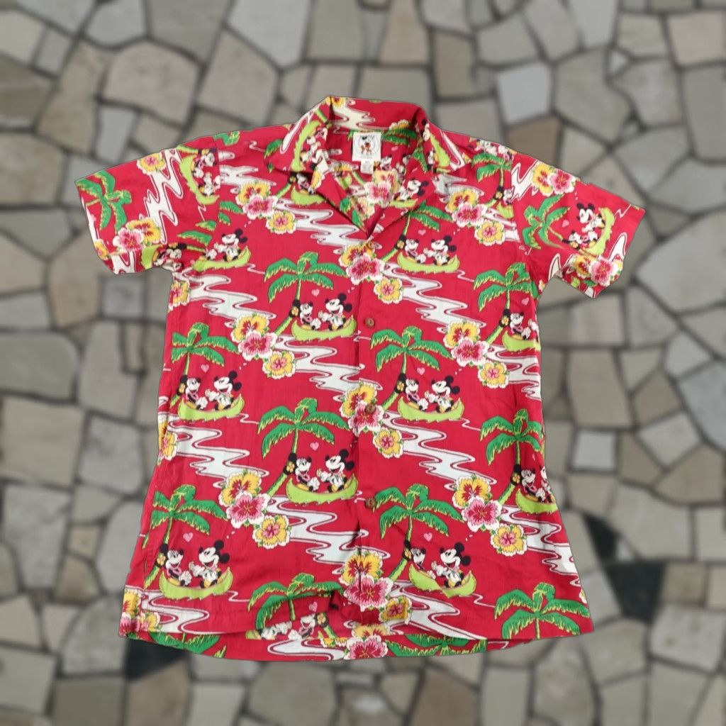 Mickey & Co. VINTAGE Mickey & Co Shirt Mens XS Red Mickey Mouse Hawaiian Button Up JH Hook 90s Size US XS / EU 42 / 0 - 1 Thumbnail