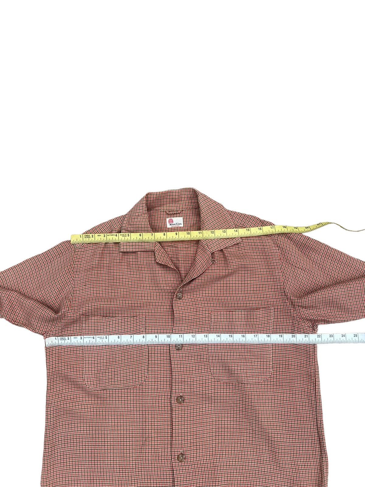 Flannel Vintage 50s Sun Lion Open Collar Houndstooth Flannel Size US M / EU 48-50 / 2 - 4 Thumbnail