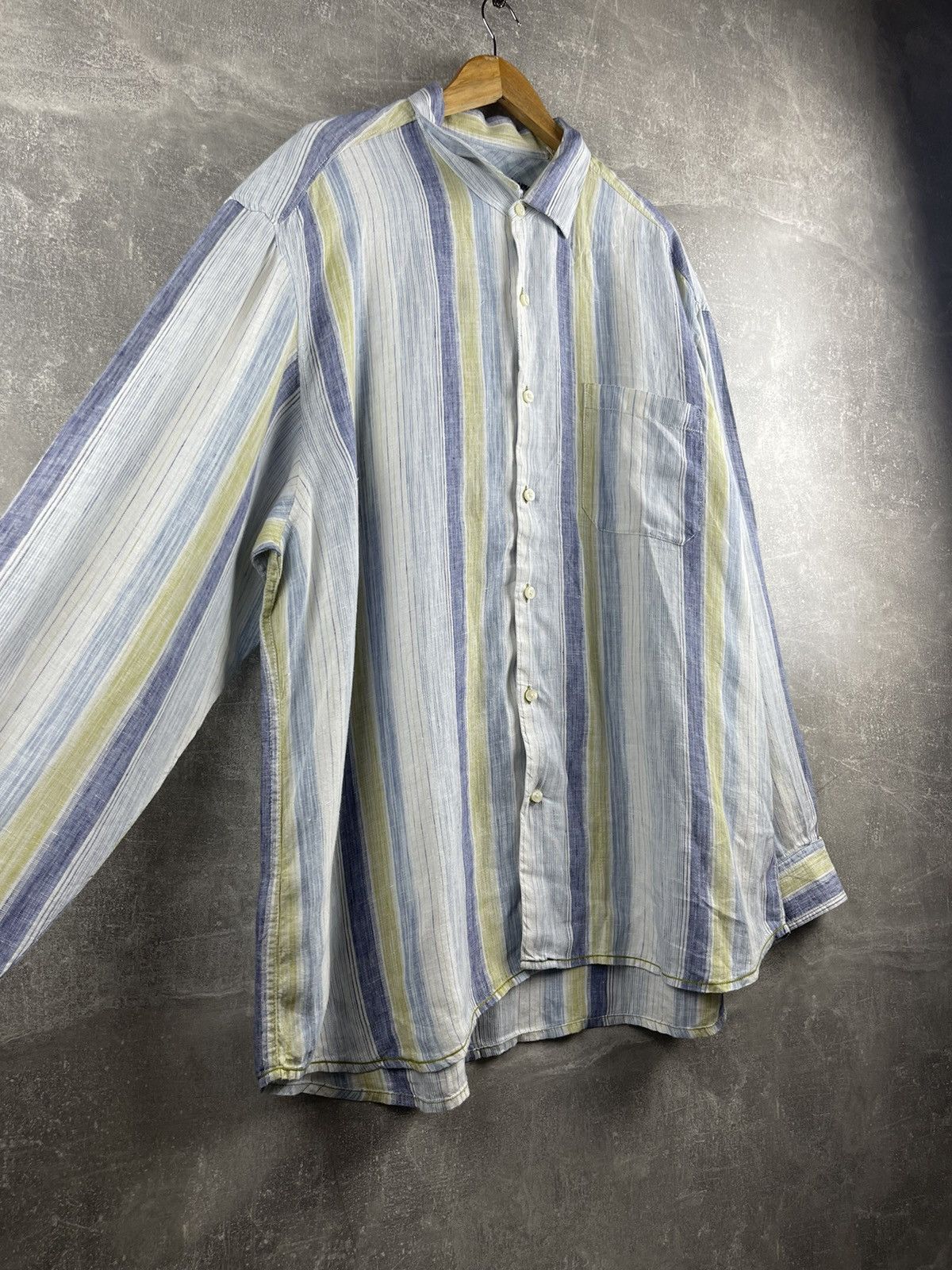 Tommy Bahama × Vintage Tommy Bahama Striped Shirt 100% Linen Size US XXL / EU 58 / 5 - 3 Thumbnail
