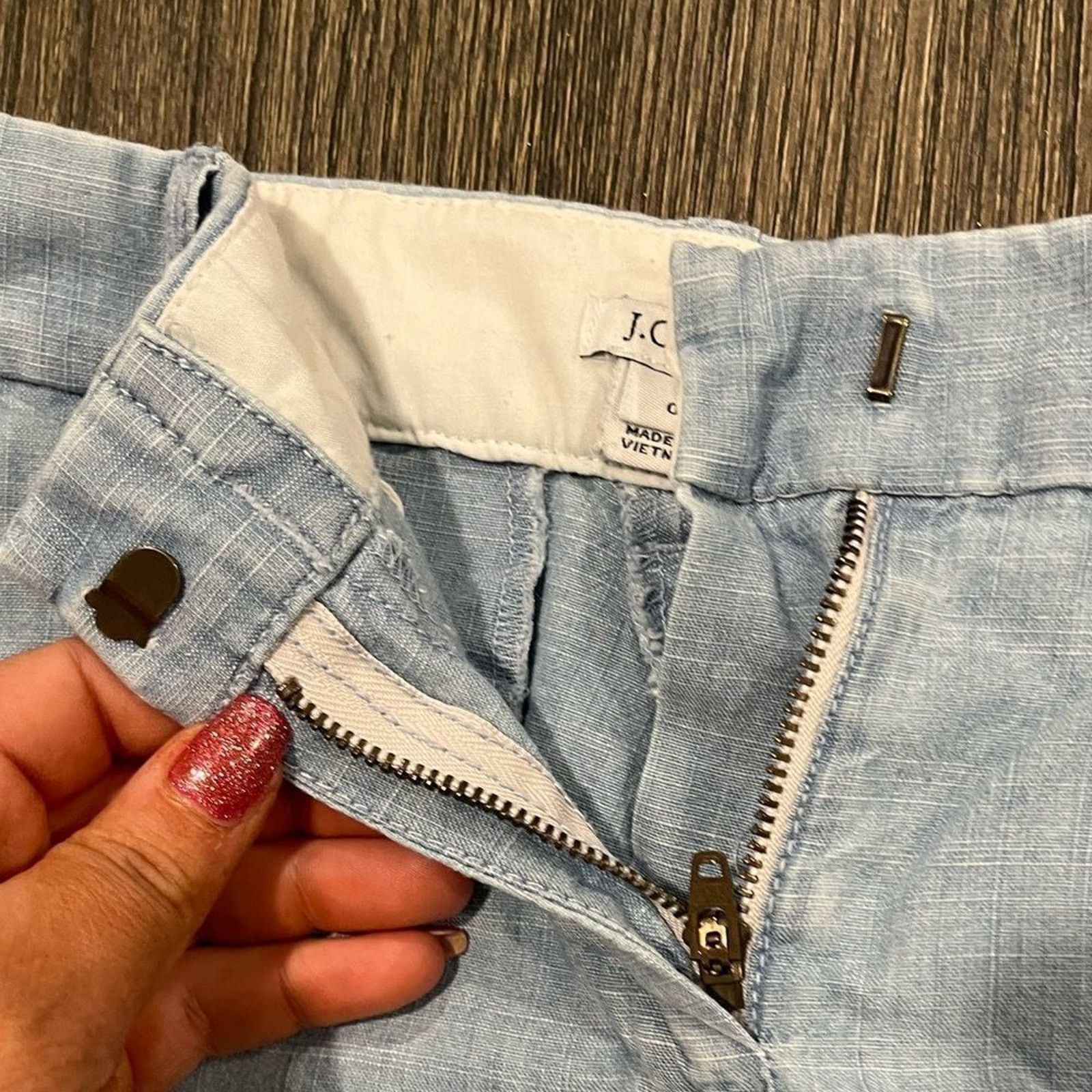 Vintage J. Crew Factory 100% Cotton Light Blue Chino Shorts Size 0 Size 25" / US 0 / IT 36 - 7 Thumbnail