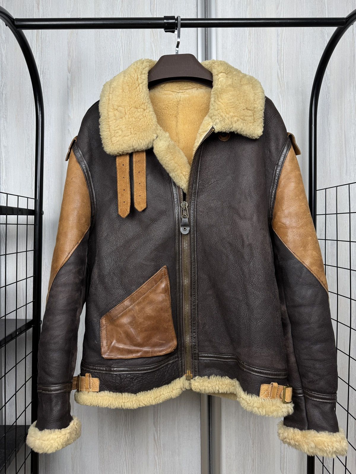 Willis & Geiger Willis & Geiger Type B-3 Leather Flight Mouton Bomber Jacket Size US M / EU 48-50 / 2 - 2 Thumbnail