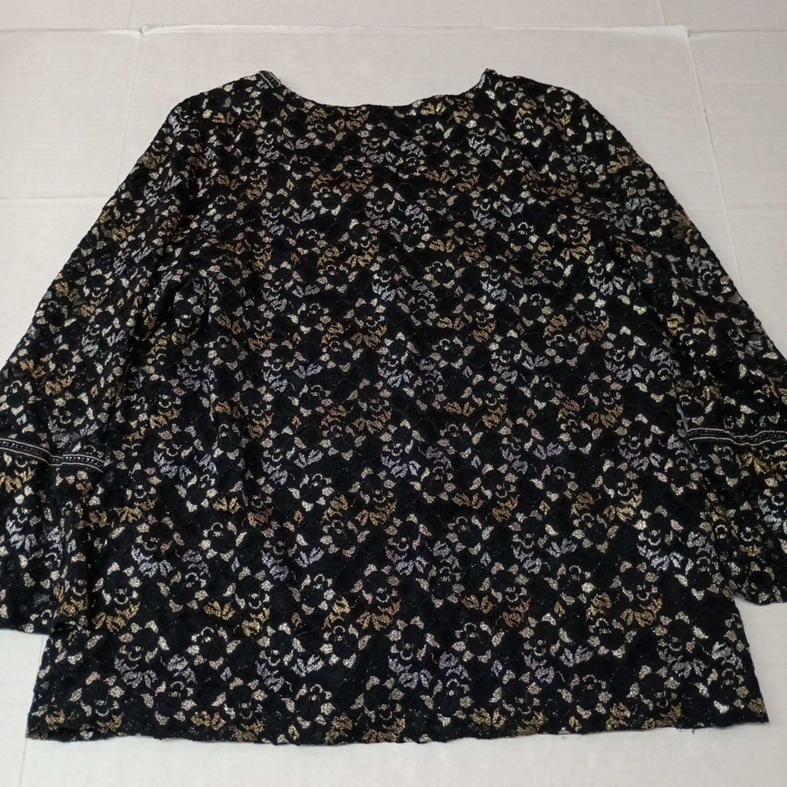 Other JM Collection Woman's Rosette Top Size XL Sequin Lined Lace Size XL / US 12-14 / IT 48-50 - 9 Thumbnail