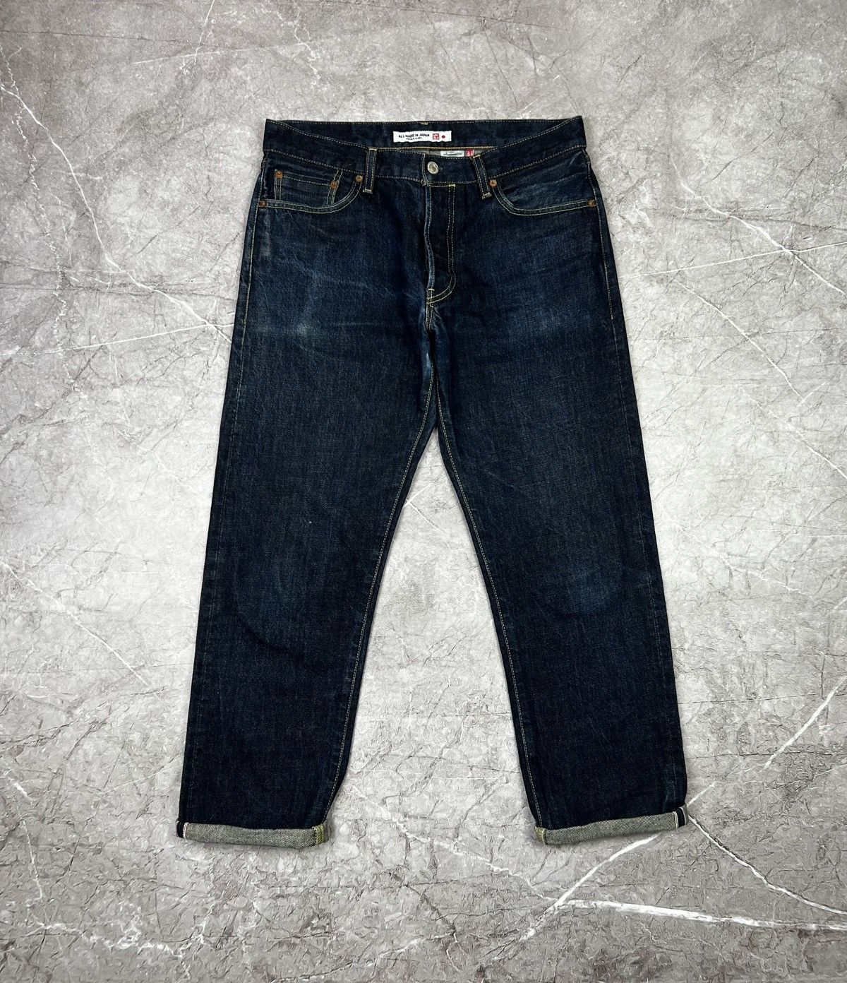 Blue Blue Japan × Japanese Brand × Uniqlo Uniqlo All Made in Japan Selvedge Navy Denim Pants Size US 32 / EU 48 - 4 Thumbnail