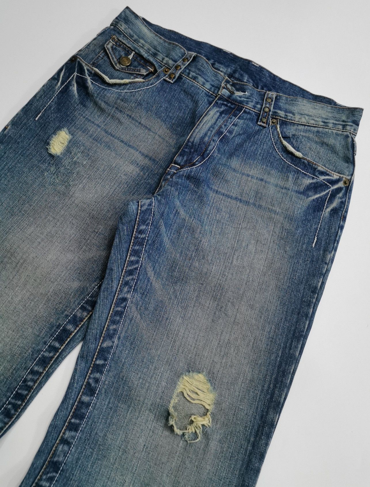 Japanese Brand Unbrand Bootcut Twist Seam Denim Jeans Size US 32 / EU 48 - 3 Thumbnail