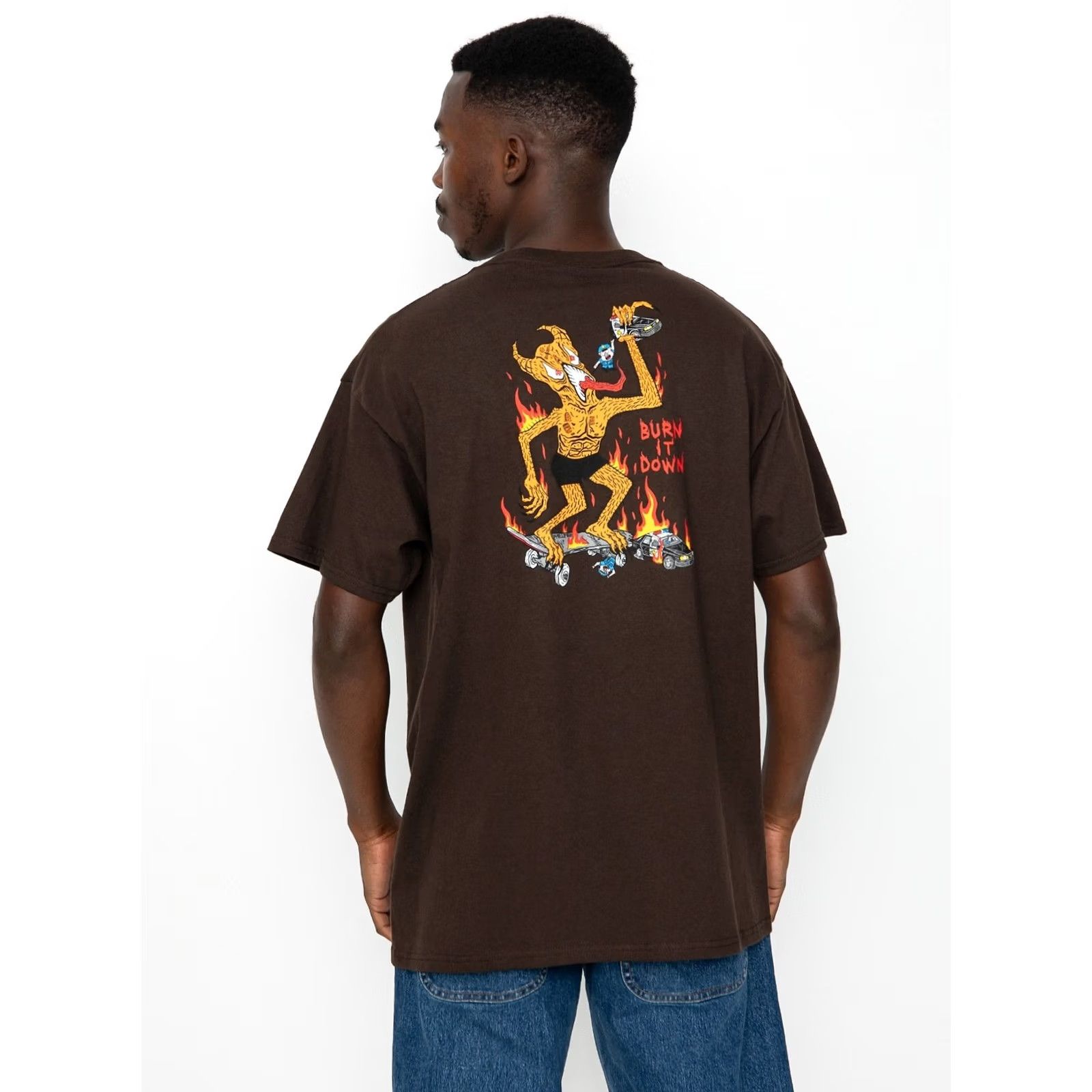 Thrasher Thrasher Burn It Down T-Shirt Men XL Brown Y2K Rare Retro Hype Crew Neck Short Sleeve Brown Shirt Mens XLTex Size US XL / EU 56 / 4 - 3 Thumbnail