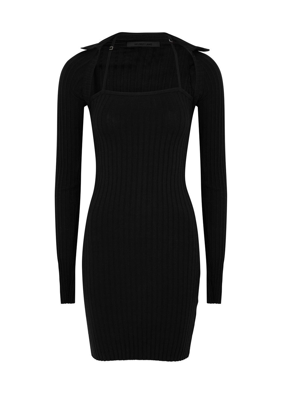 Helmut Lang Helmut Lang Mini Dress Pima Cotton Black Size XS / US 0-2 / IT 36-38 - 6 Thumbnail