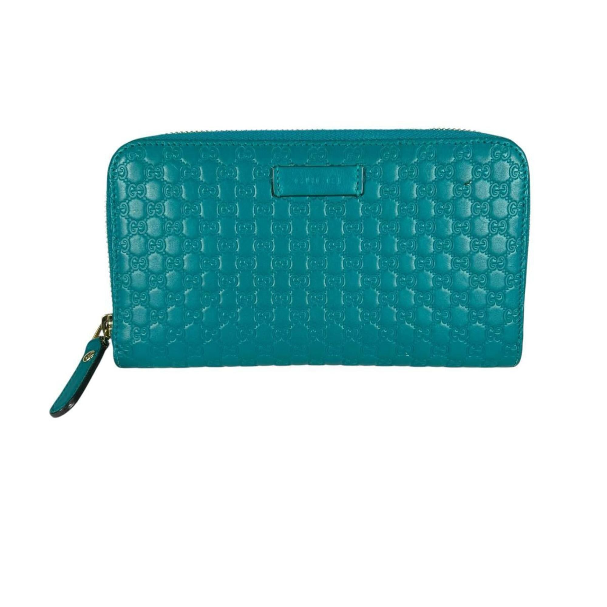 Gucci Gucci Long Wallet, Round Zipper Microsima GG Pattern Leather, 449391 Blue Size ONE SIZE - 1 Thumbnail