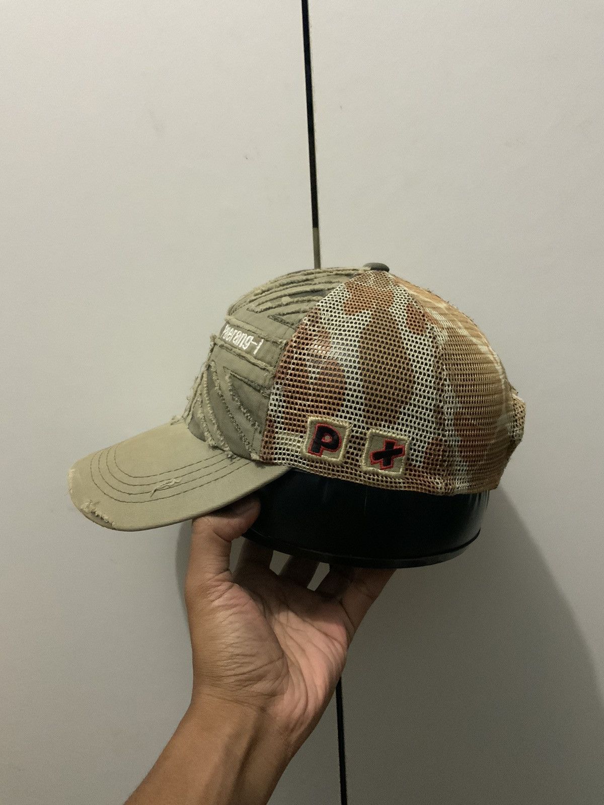 If Six Was Nine Paerang-i Distressed Camo Trucker Hat Size ONE SIZE - 3 Thumbnail