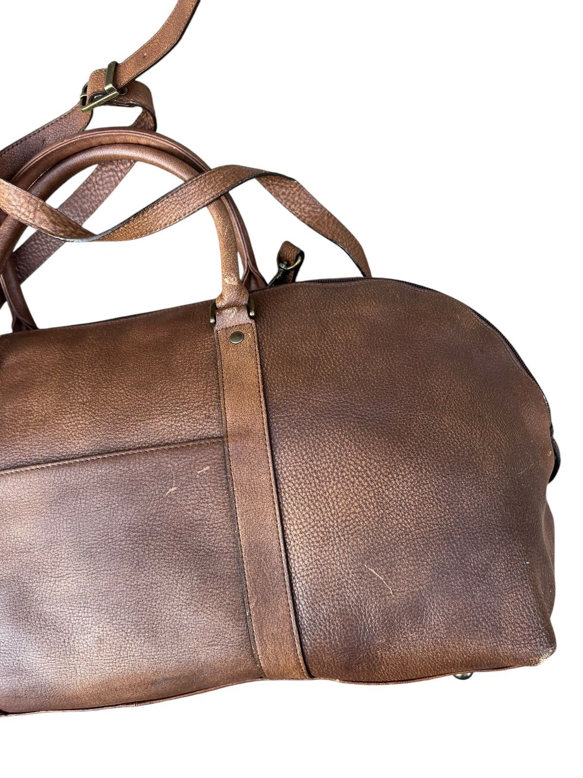 Leather AMONT Japan Patina Leather 2 Way Weekender Bag Size ONE SIZE - 11 Thumbnail
