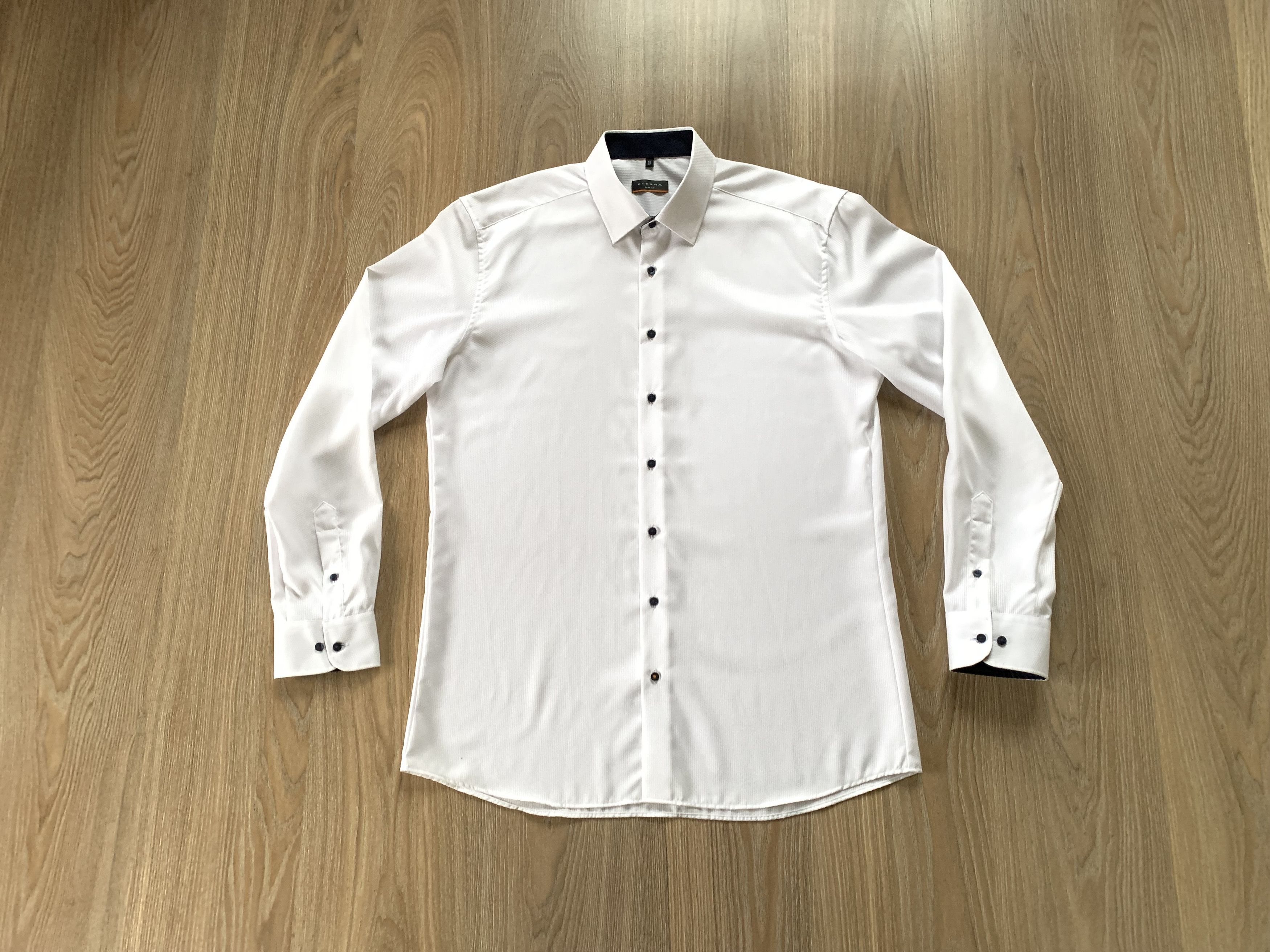 Eterna Slim Fit White Long Sleeve Shirt