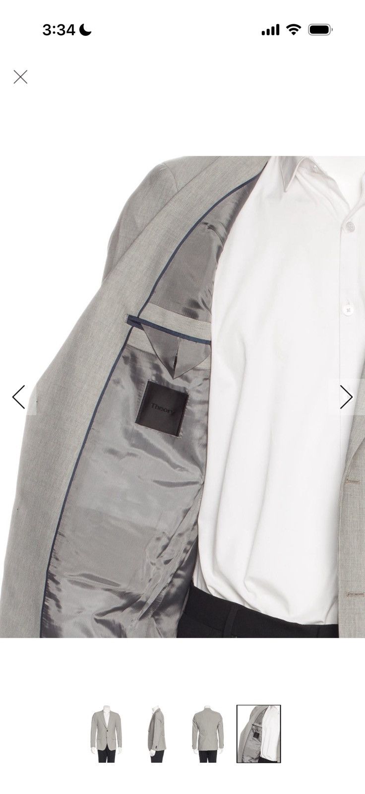 Theory $650 Theory Grey Virgin Wool Blazer Sport Coat 40R Size 40R - 4 Thumbnail