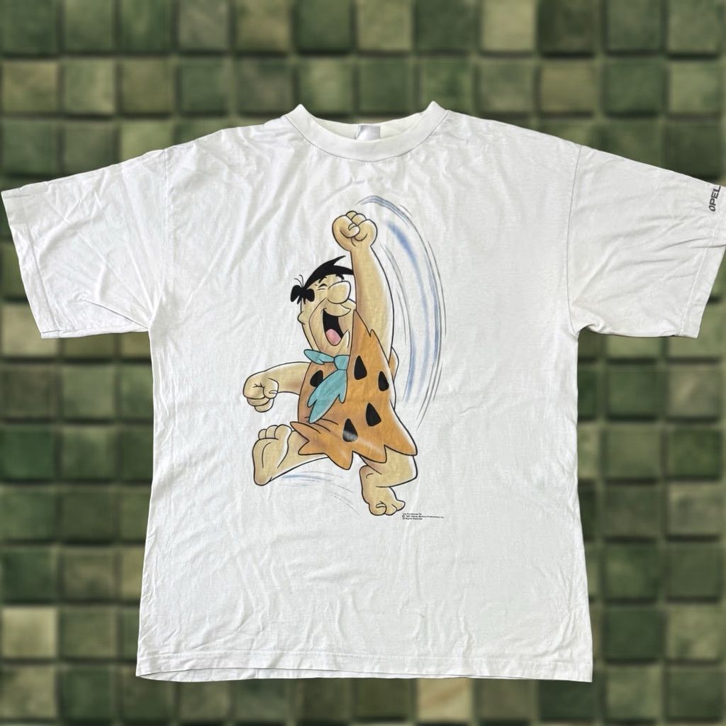 FRED VINTAGE The Flintstones T-Shirt XL White Fred Flintstone 1993 Mens Shirt Size US XL / EU 56 / 4 - 1 Thumbnail
