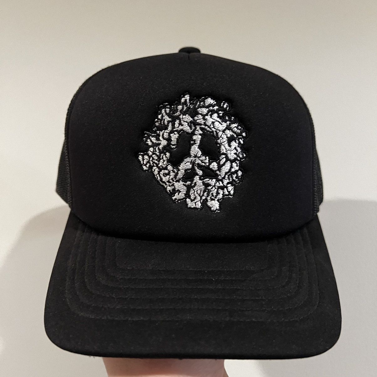 image of Denim Tears Cotton Wreath Snapback Hat Denim Tears Hat in Black, Men's