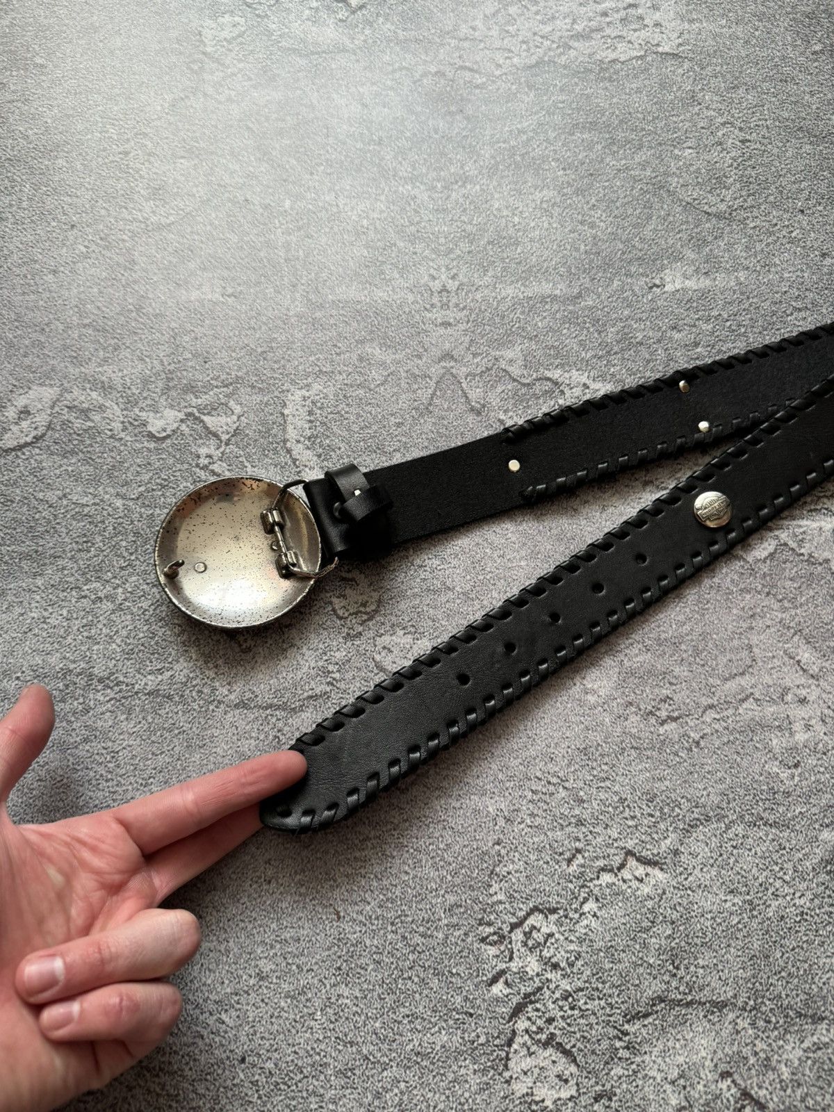 Harley Davidson × Vintage Harley Davidson studded rhinestones leather belt gothic Size ONE SIZE - 16 Thumbnail