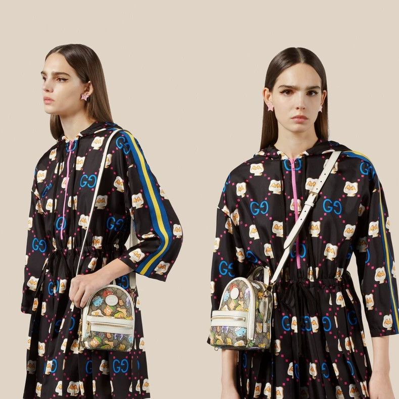Gucci Guicci Brown Monogram Animal Illustration Single Shoulder Size ONE SIZE - 9 Thumbnail