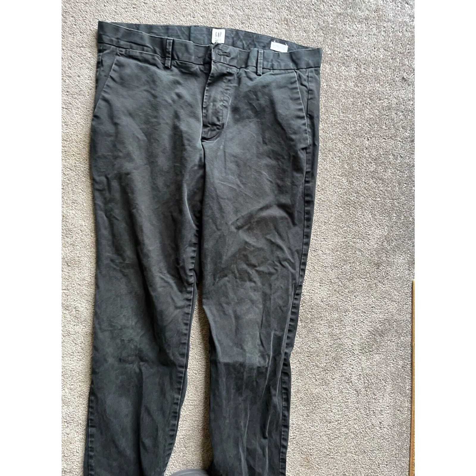 Gap Gap Men’s Chino Pants Size 34x34 Slim Fit Black Casual Cotton Skinny Flat Front Size US 34 / EU 50 - 2 Thumbnail