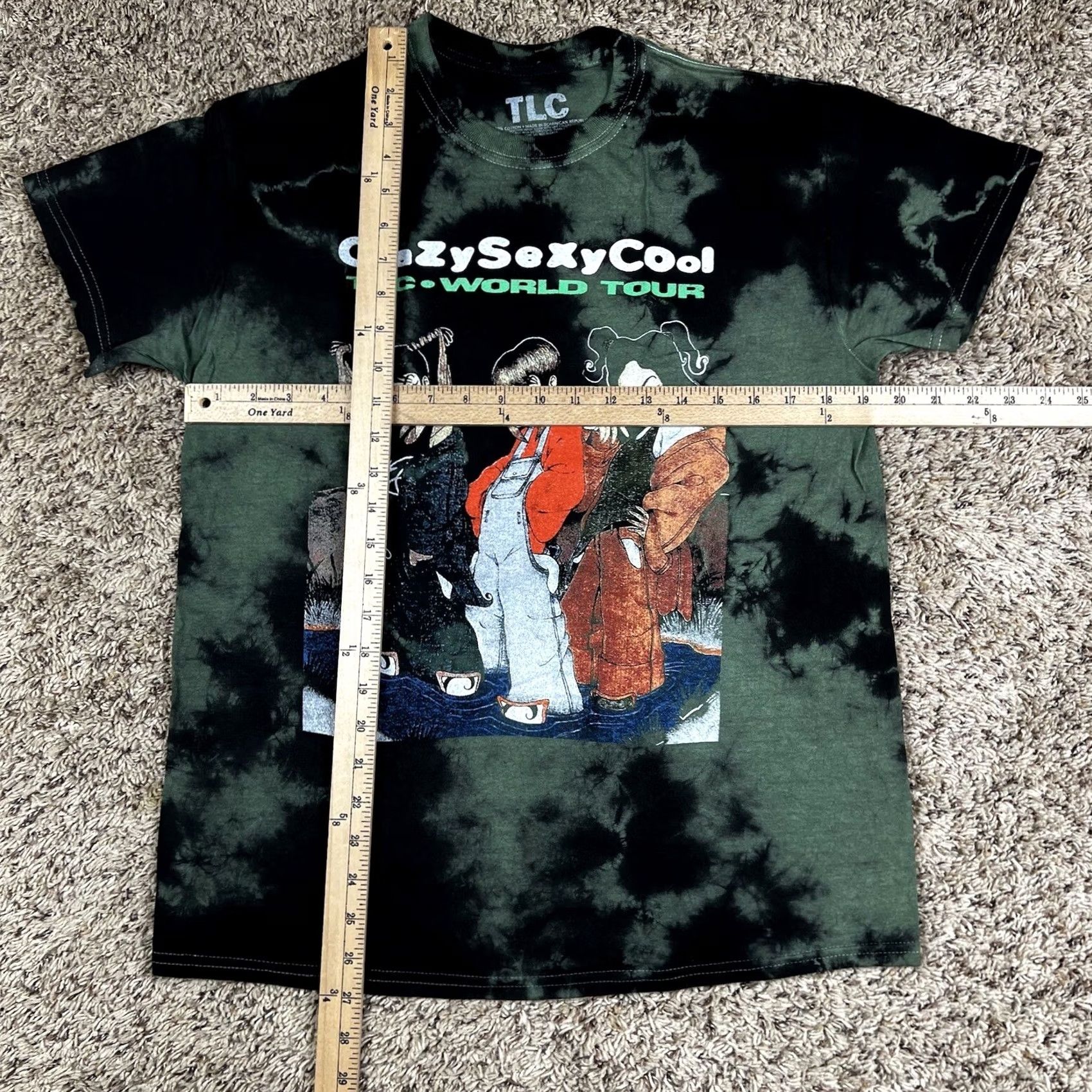 Vintage TLC Crazy Sexy Cool Green Tie Dye Graphic T-Shirt Size US M / EU 48-50 / 2 - 5 Thumbnail