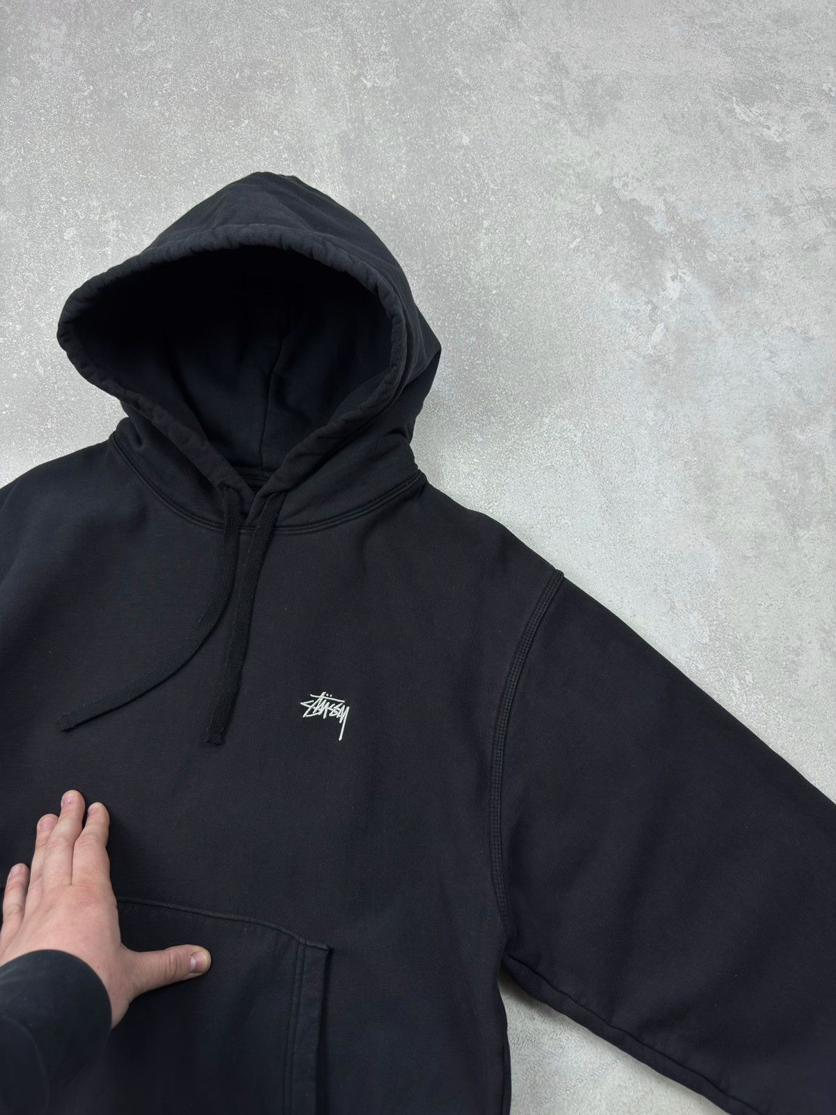 Stussy Stussy Basic Stock Logo Black Washed Hoodie Long Sleeve Size US M / EU 48-50 / 2 - 5 Thumbnail