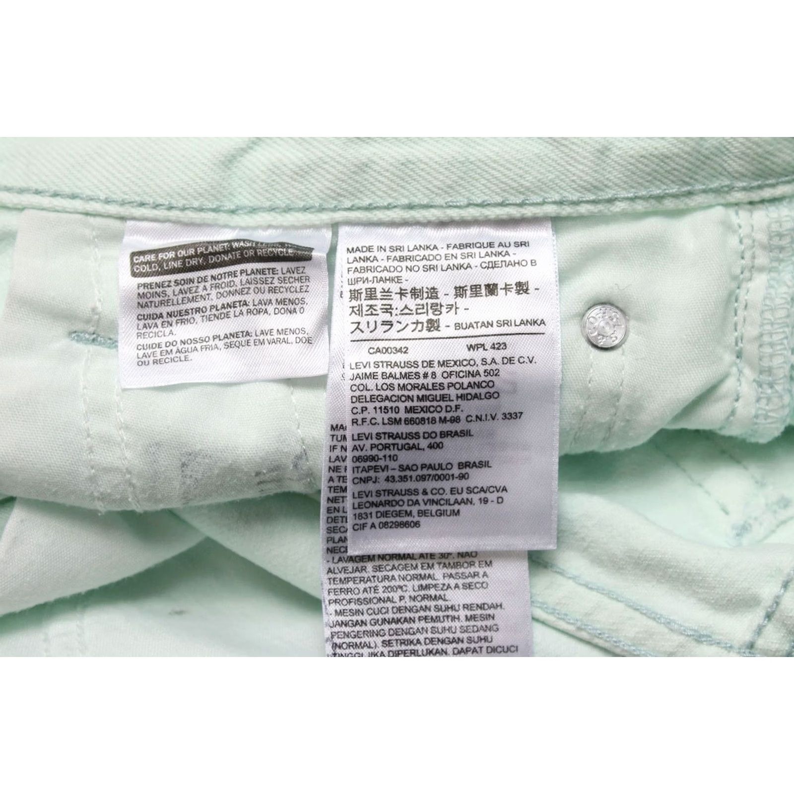 Levi's Levi's Women's Jeans W26 Slim Fit Button Mint Green 22861 Distressed Size 26" / US 2 / IT 38 - 6 Thumbnail