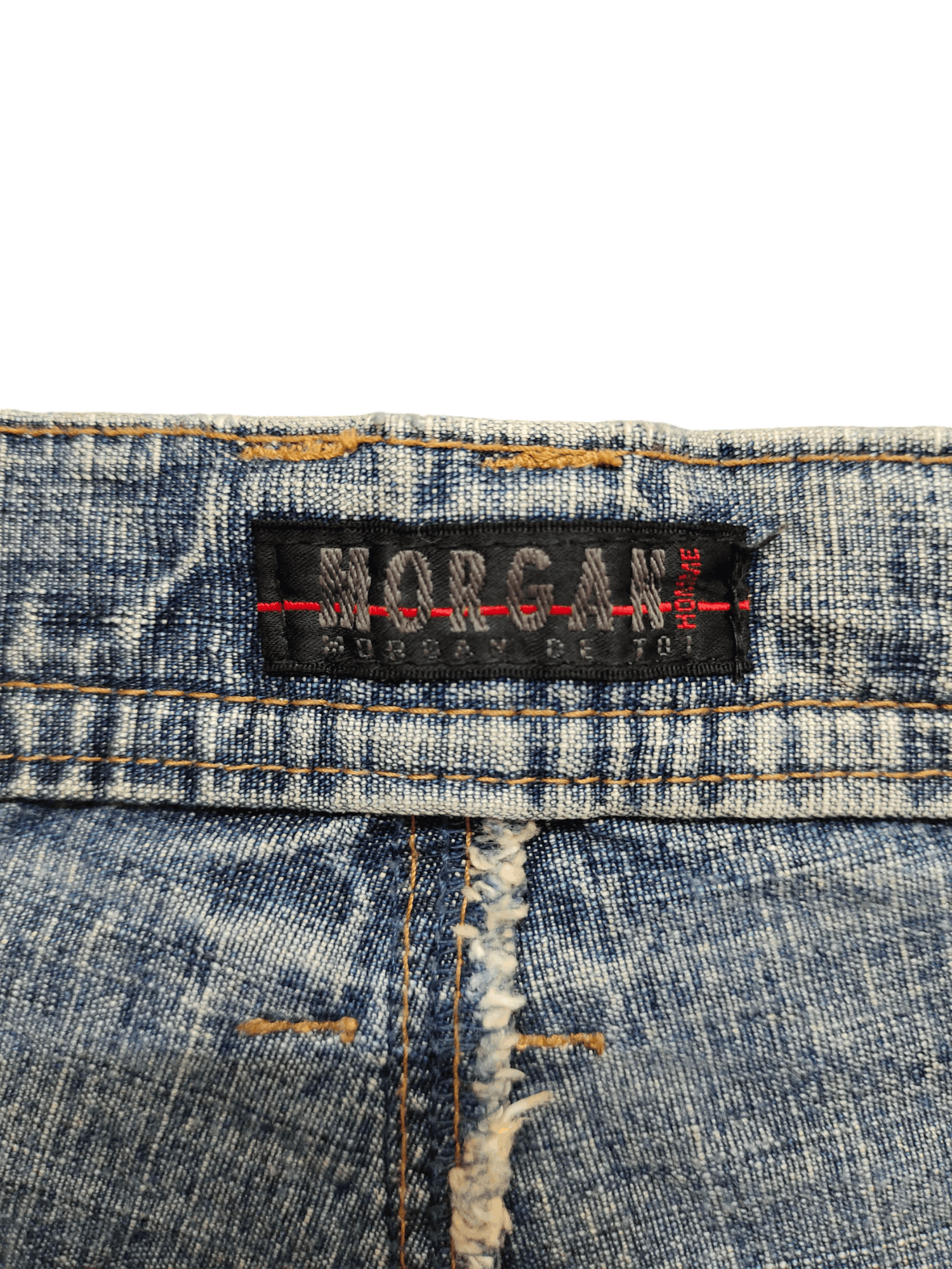 Kapital 1990s Morgan Homme Distress Rusty Faded Patchwork Jeans Size US 31 - 19 Thumbnail