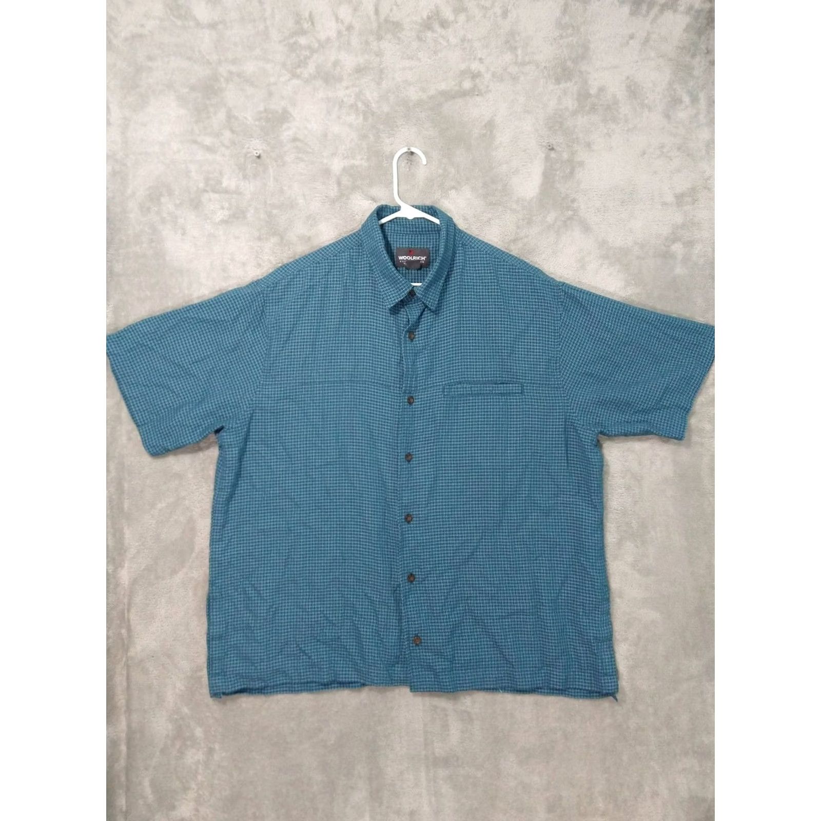 Vintage Woolrich Shirt Mens XL Blue Plaid Elite Series Tactical Short Sleeve Button Up Size US XL / EU 56 / 4 - 2 Thumbnail