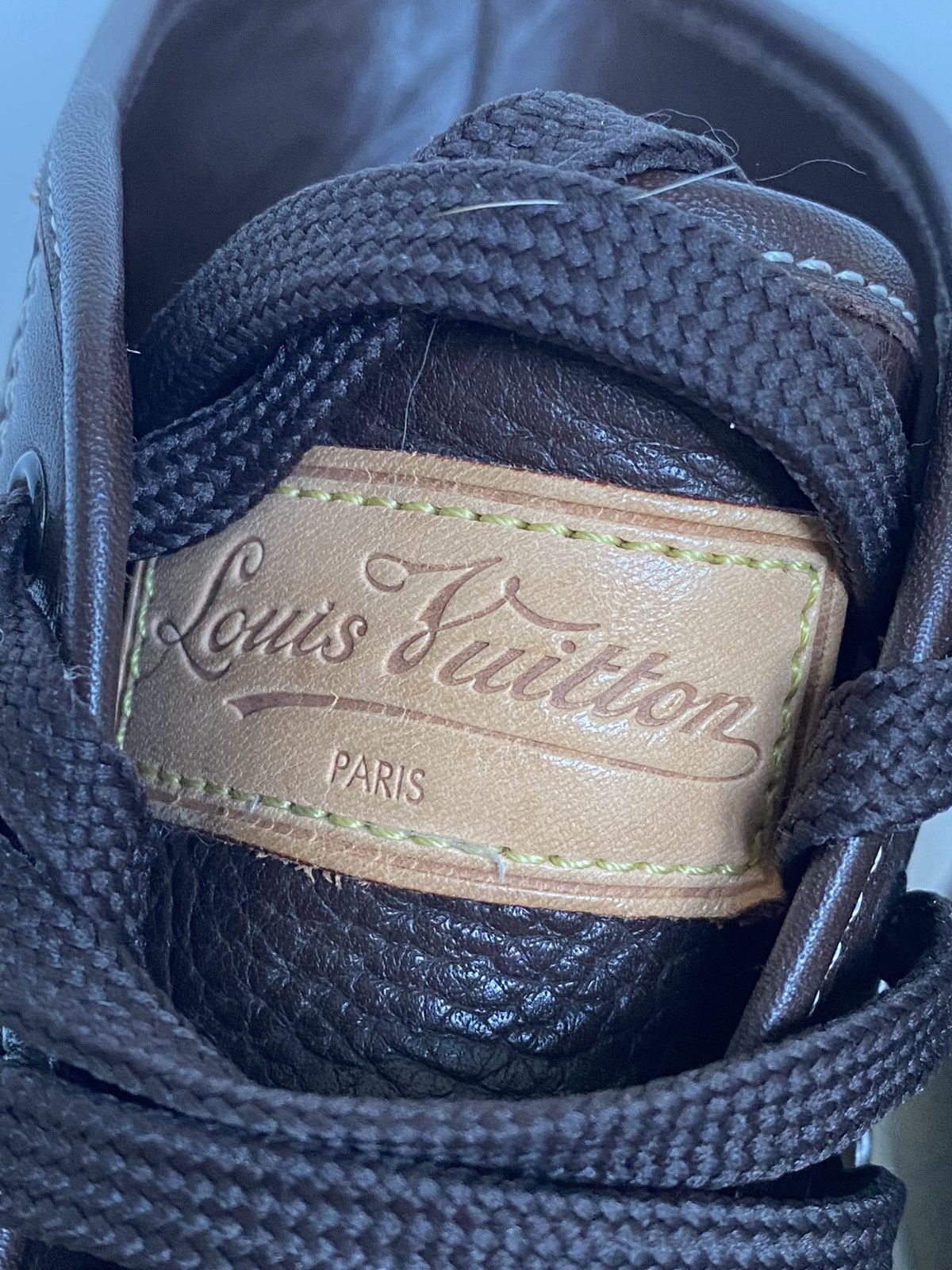 Louis Vuitton Louis Vuitton High Top Leather Brown Sneakers LV Logo Size US 7.5 / IT 37.5 - 7 Thumbnail