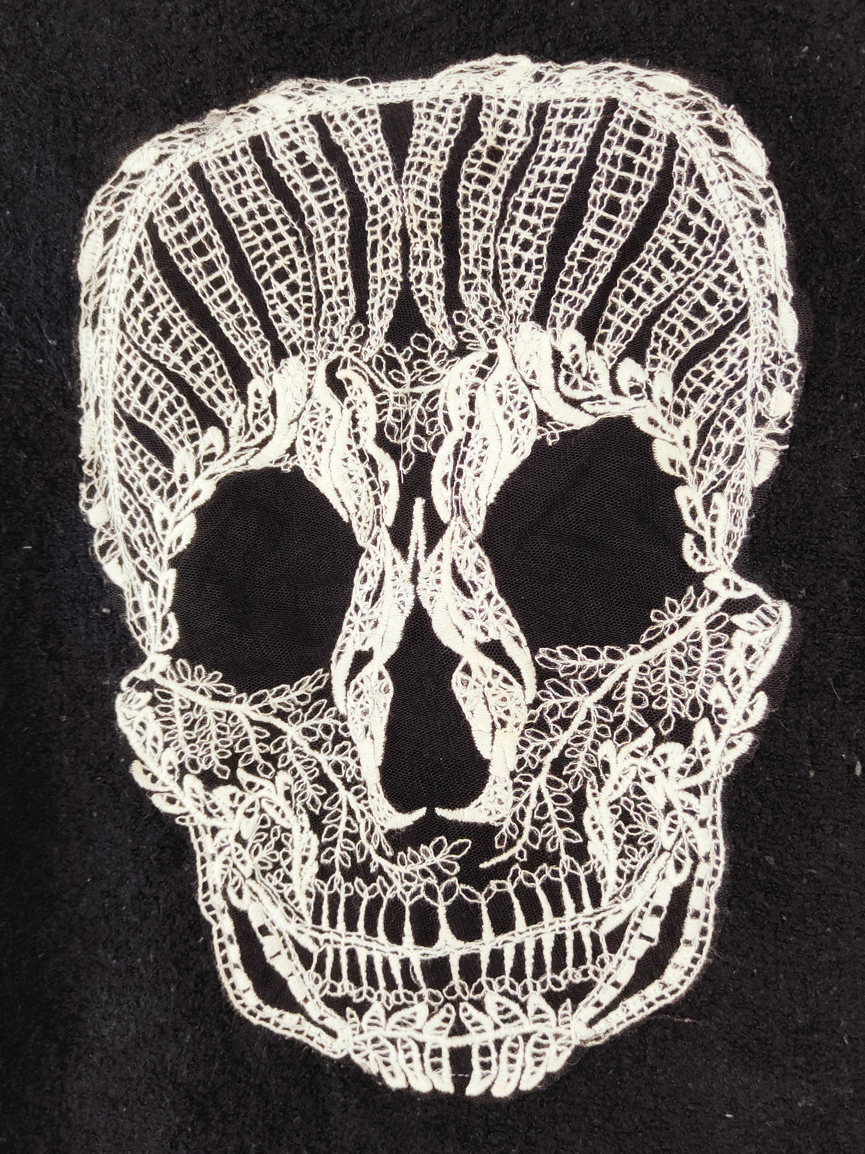 Japanese Brand Japan vintage Black Skull Knitwear Sweatshirts #W668 Size L / US 10 / IT 46 - 2 Thumbnail