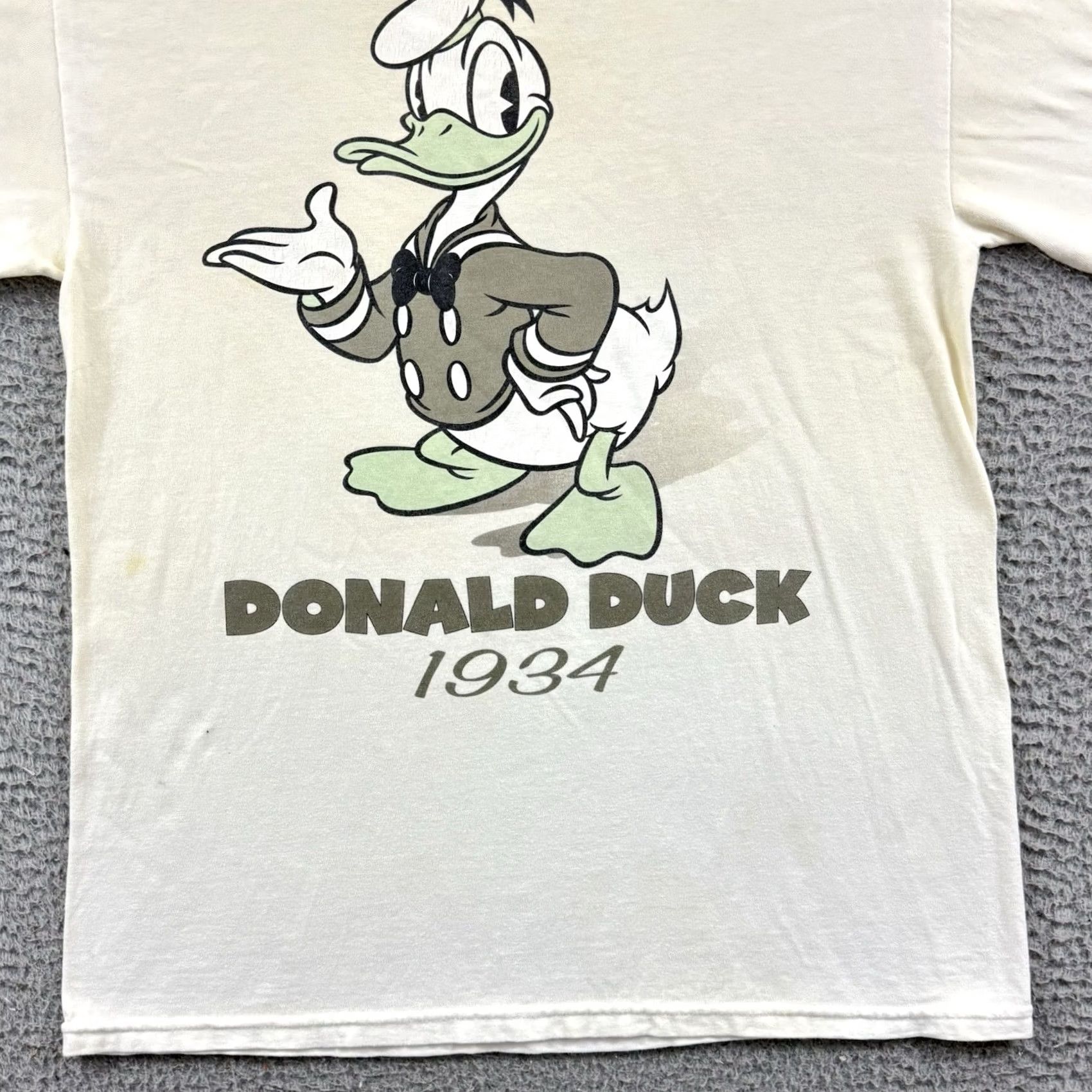 Disney VINTAGE Donald Duck Shirt Mens Medium White Disney Cartoon Disney Short Sleeve Size US M / EU 48-50 / 2 - 2 Thumbnail