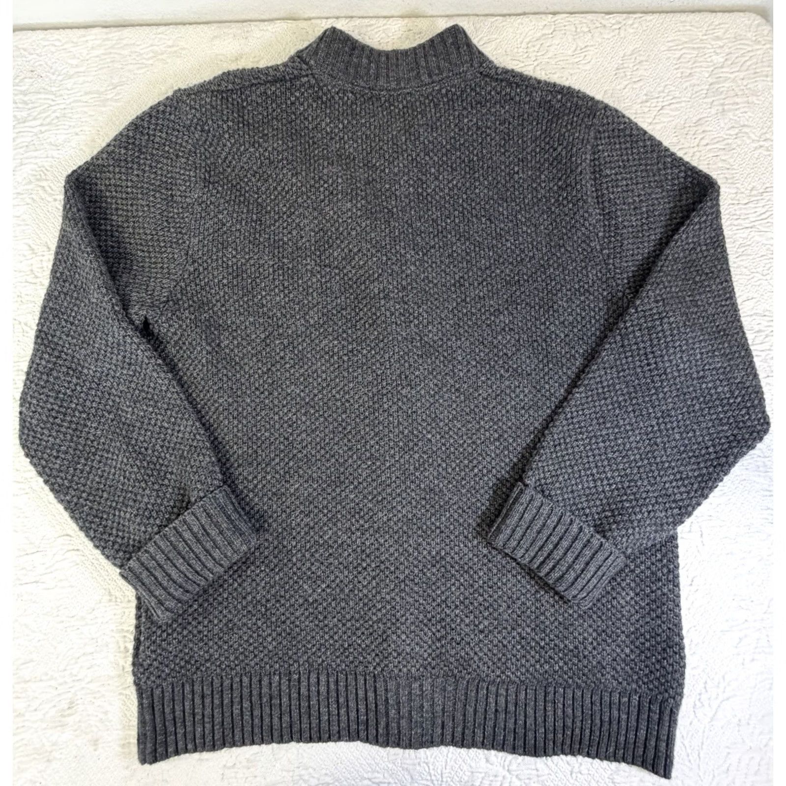 J.Crew J.CREW Sweater Bomber Wool Gray Supersoft Lambswool-blend Long Sleeve Cardigan Large Mens Regular Pocket Buttons Knit Fall Winter Spring Size US L / EU 52-54 / 3 - 2 Thumbnail