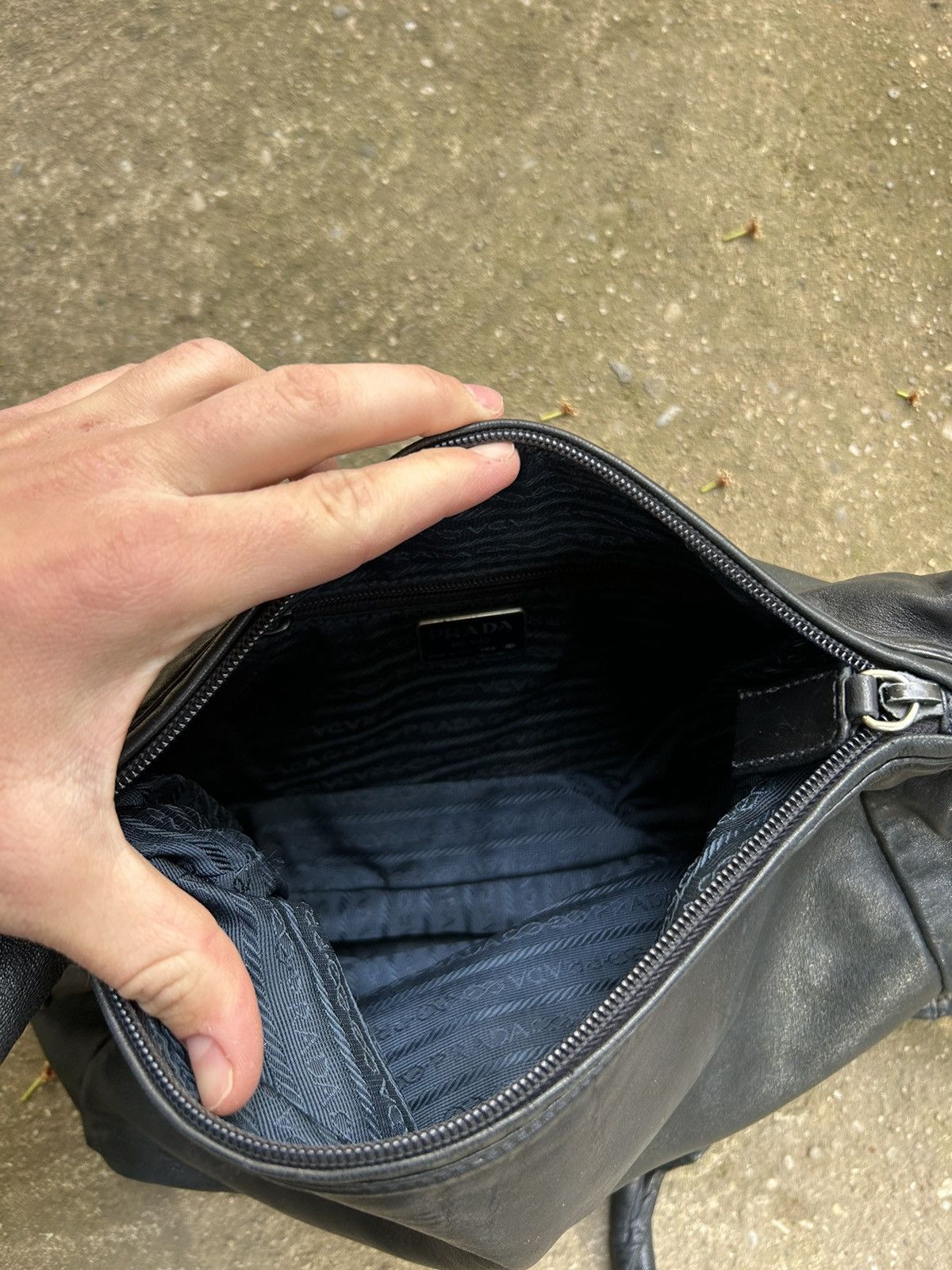 バッグ Prada archive y2k shoulder bag black Vintage archive 90s Prada leather y2k shoulder bag avant gar