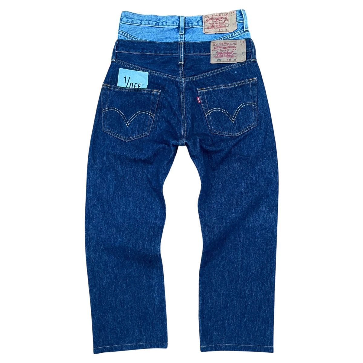 Levi's RARE 1/OFF Paris(re)made Reworked Levi's Double Jeans Size US 28 / EU 44 - 5 Thumbnail