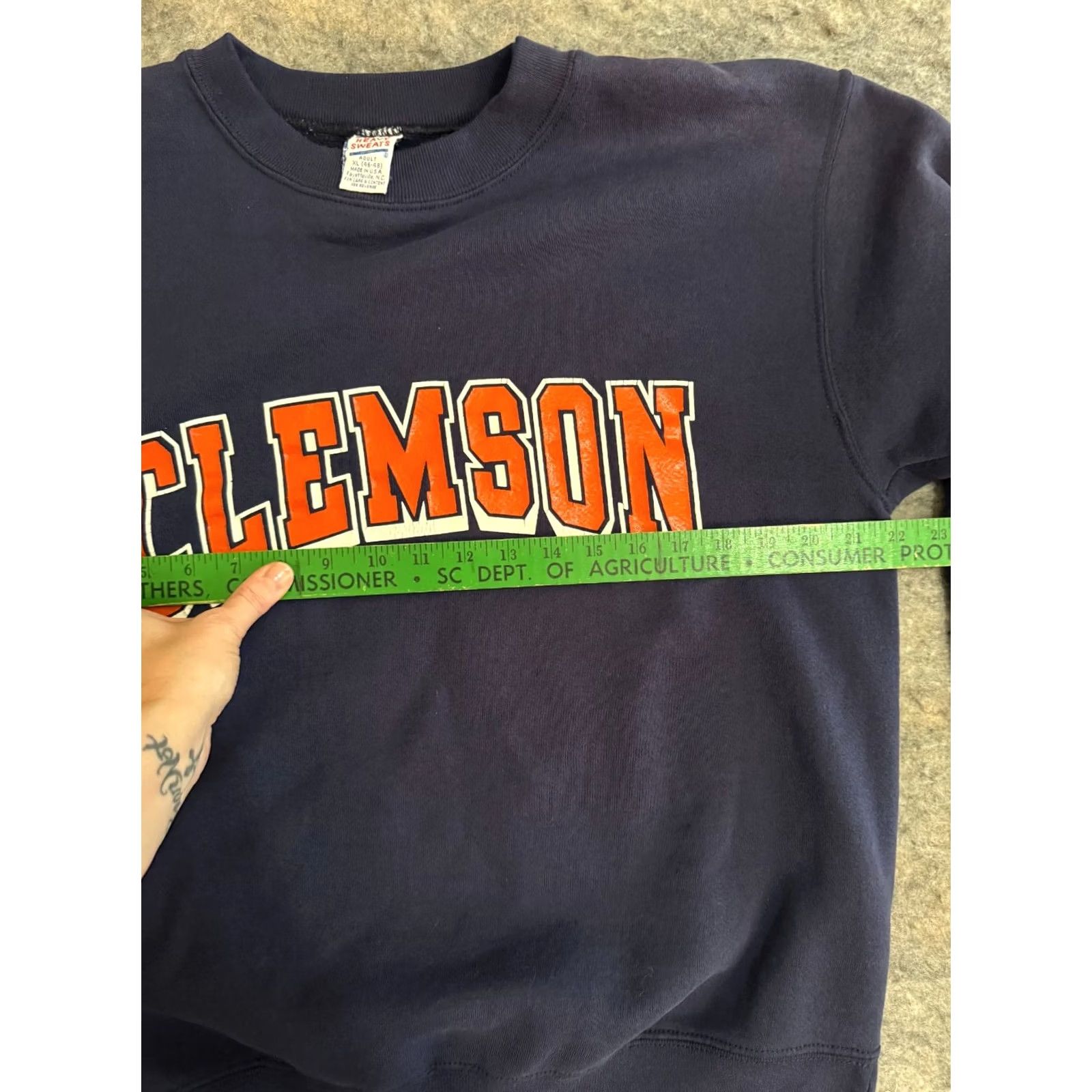 Soffe VINTAGE Clemson Tigers Sweatshirt XL Soffe Heavy Sweats Navy Crewneck Size US XL / EU 56 / 4 - 4 Thumbnail