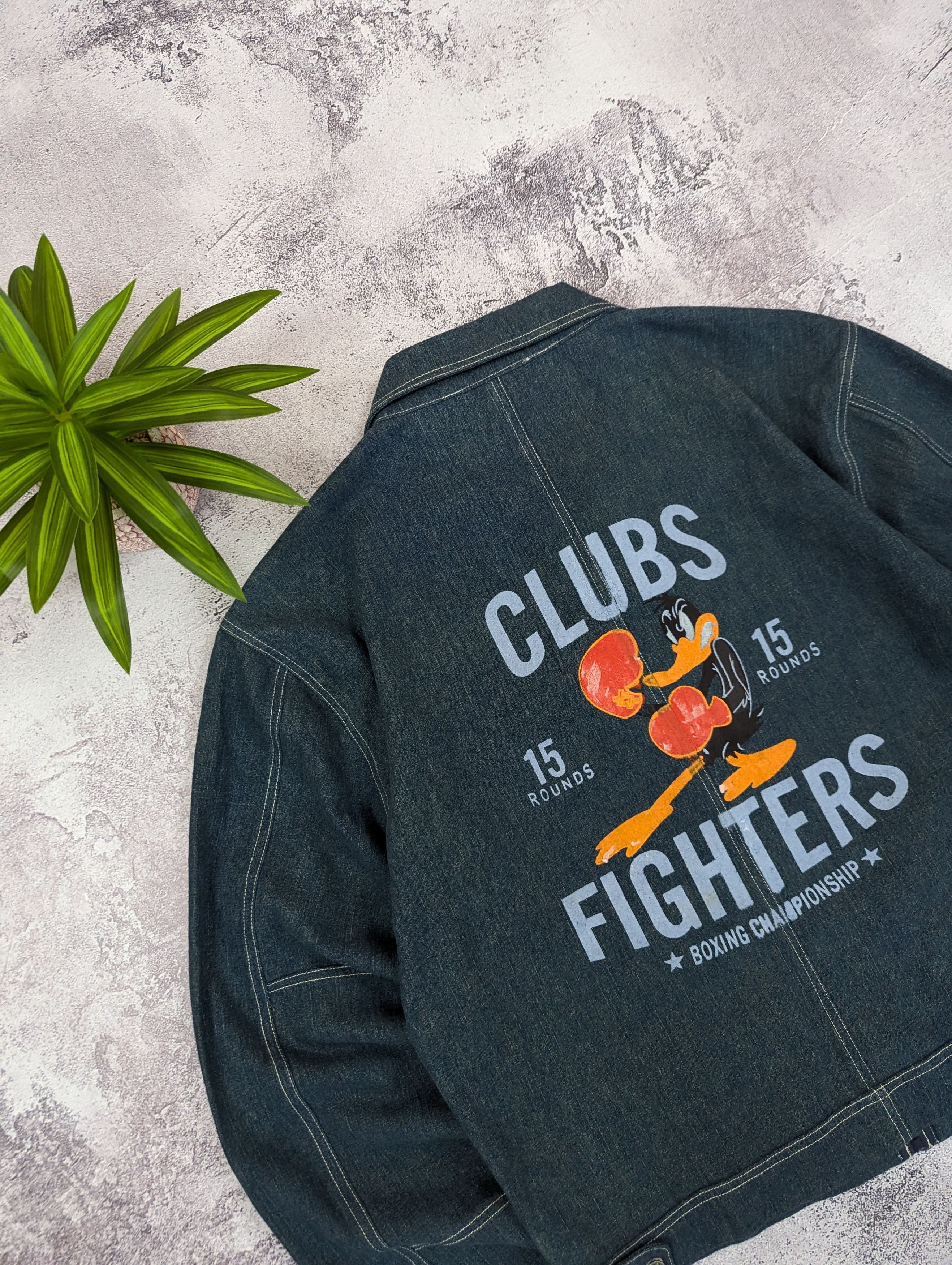 Vintage Vintage Clubs Fighters Boxing Denim Jacket Size L Size US L / EU 52-54 / 3 - 5 Thumbnail