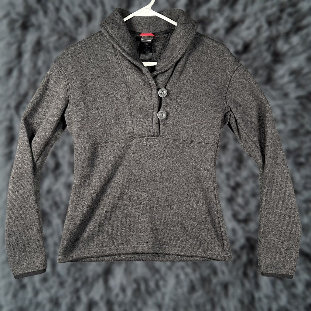 The North Face The North Face Sweater Womens Small Gray Shawl Collar Button Pullover ATVM Size S / US 4 / IT 40 - 1 Thumbnail